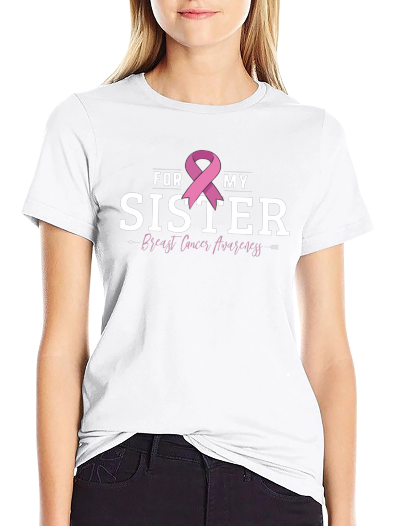 For My Sister Breast Cancer Awareness Ribbon T-Shirt