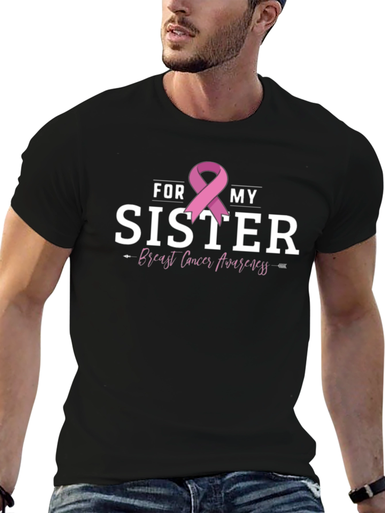 For My Sister Breast Cancer Awareness Ribbon T-Shirt