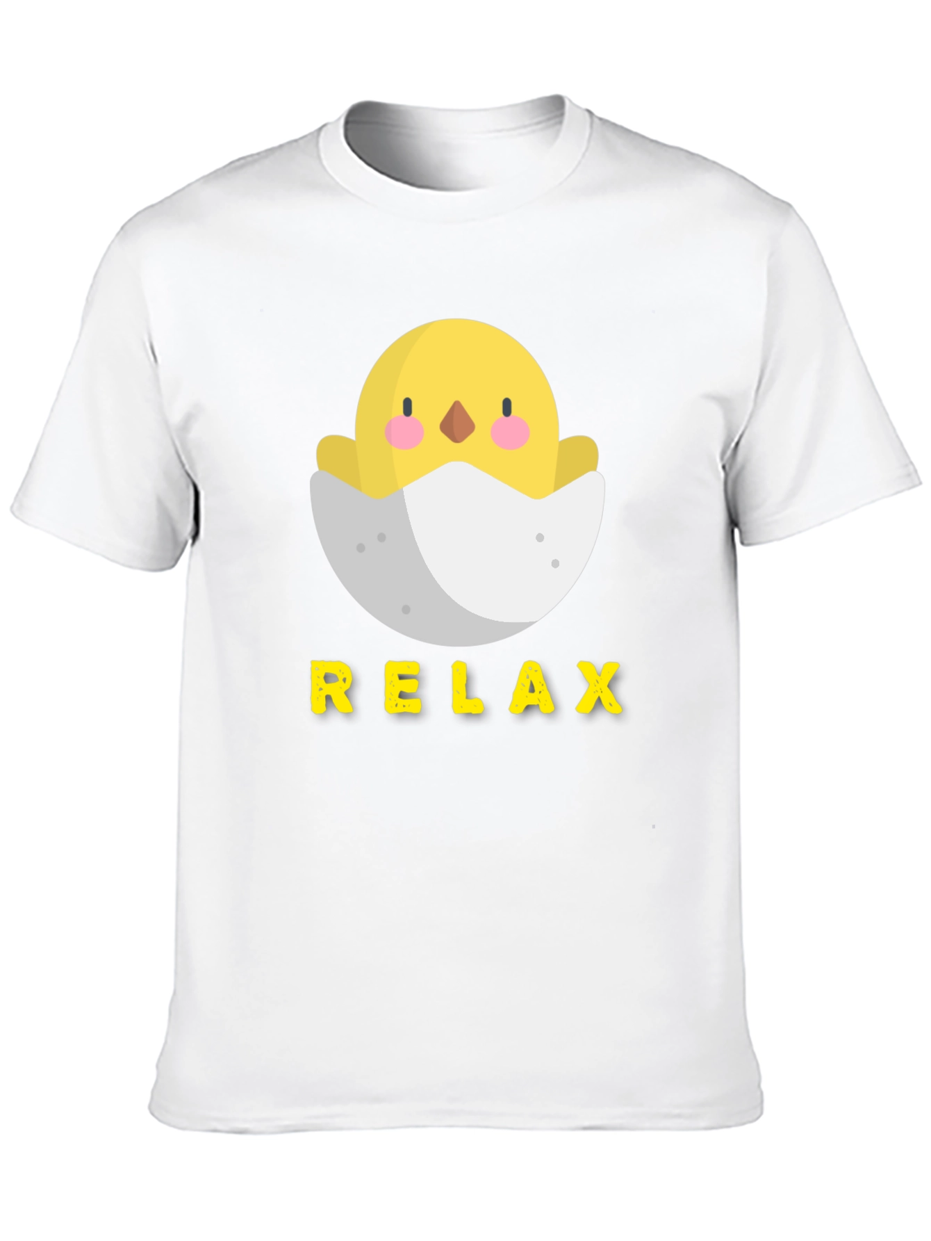 Relax Chick in Egg Black T-Shirt