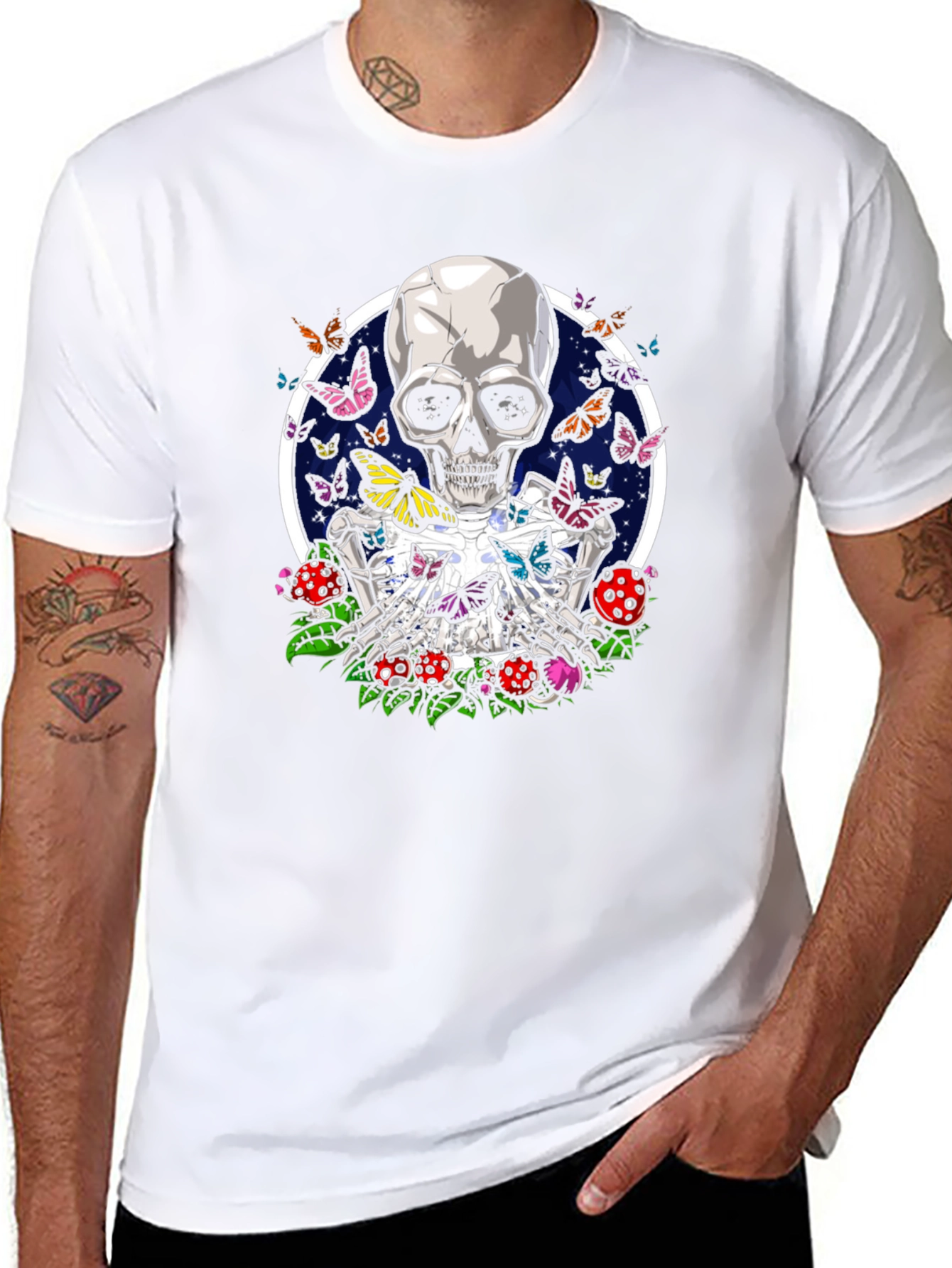Skull & Butterfly Graphic T-Shirt
