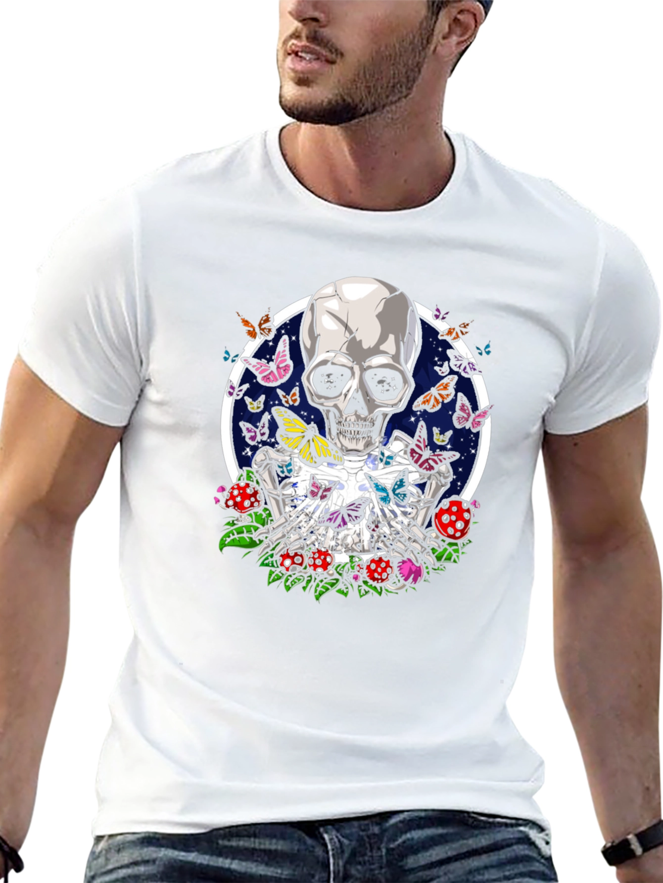 Skull & Butterfly Graphic T-Shirt
