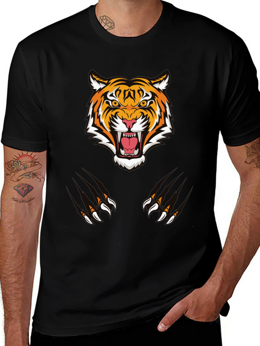 Tiger Graphic Tee - Black Cotton Comfort
