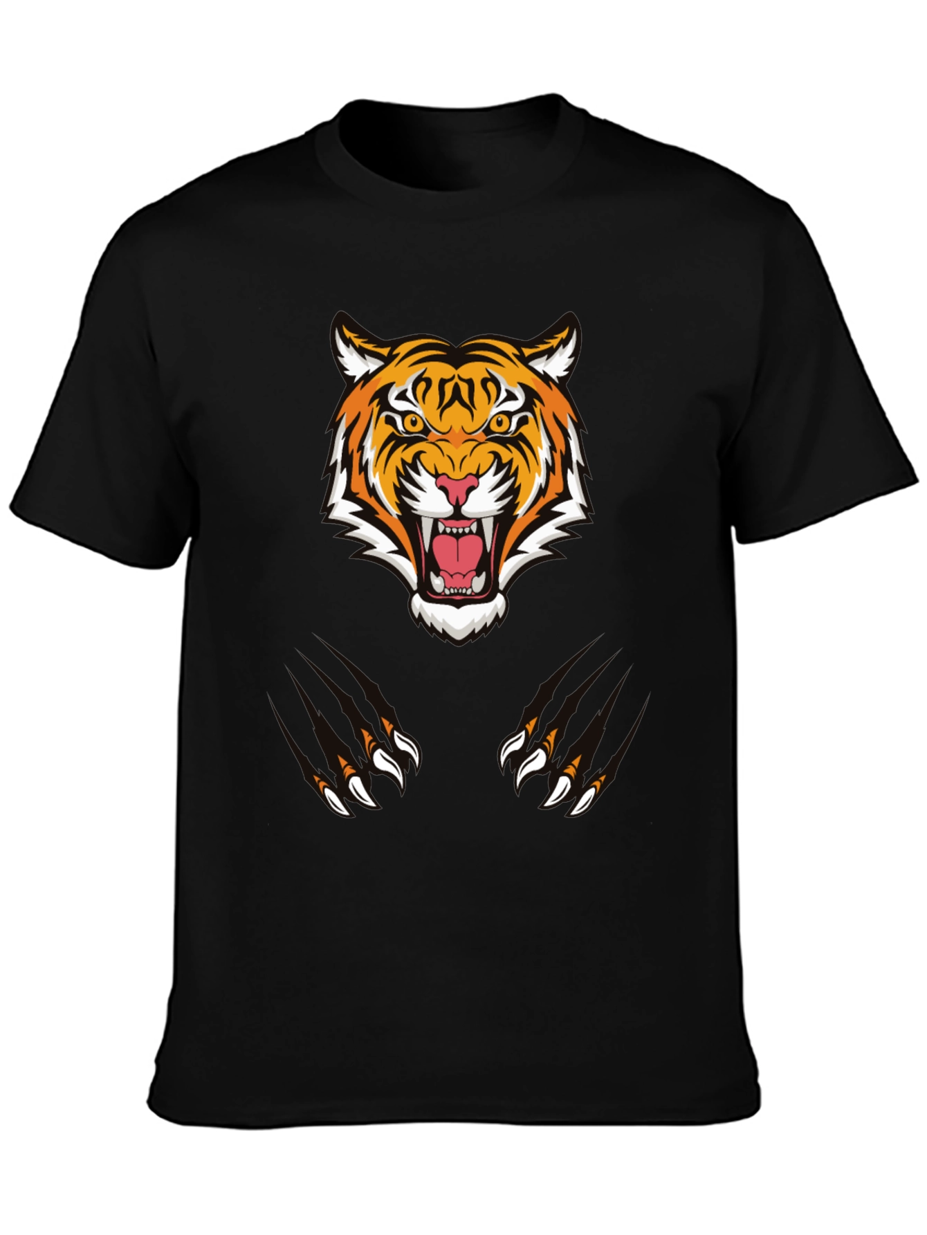 Tiger Graphic Tee - Black Cotton Comfort
