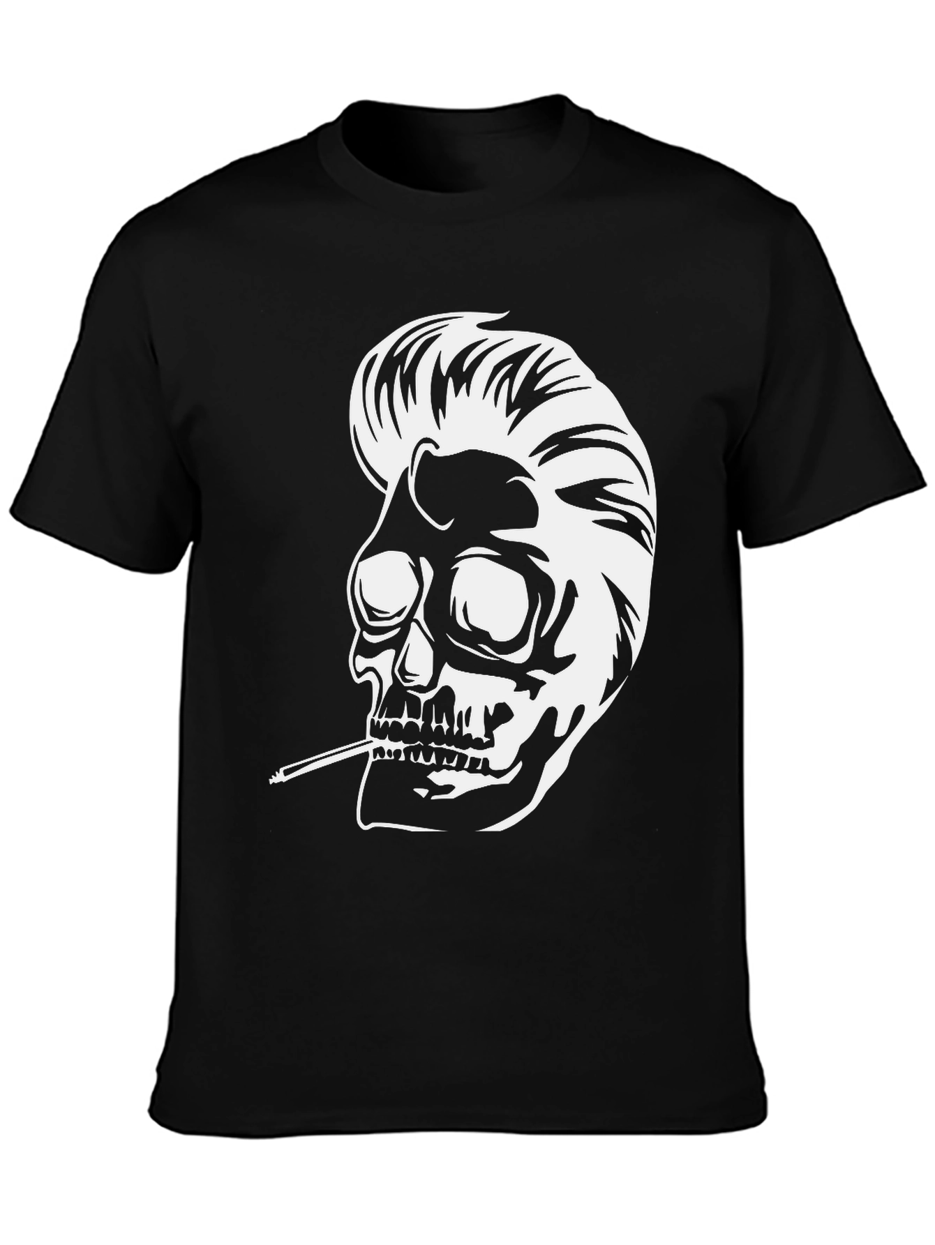Skull with Pompadour T-Shirt - Rockabilly Style