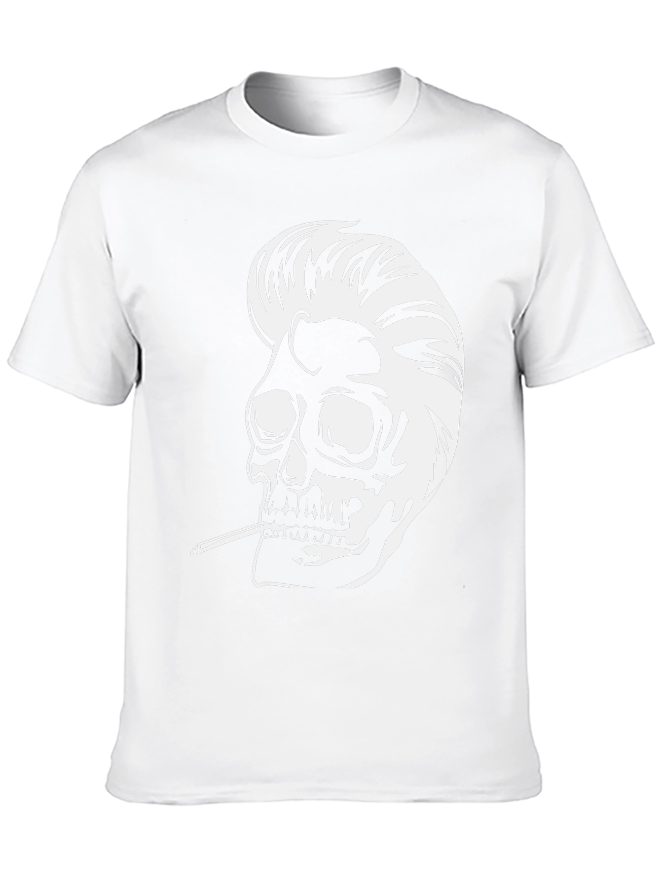 Skull with Pompadour T-Shirt - Rockabilly Style