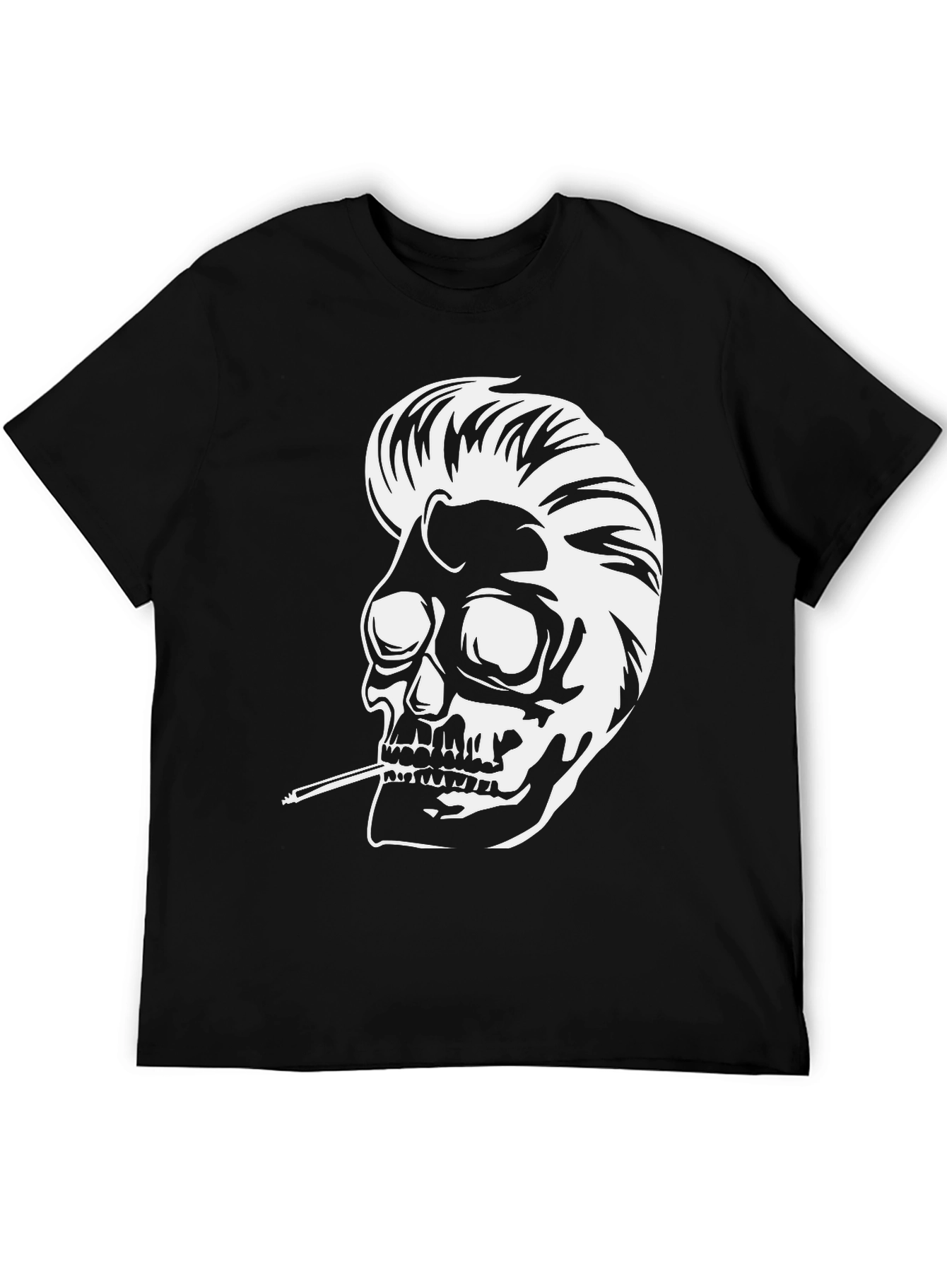 Skull with Pompadour T-Shirt - Rockabilly Style