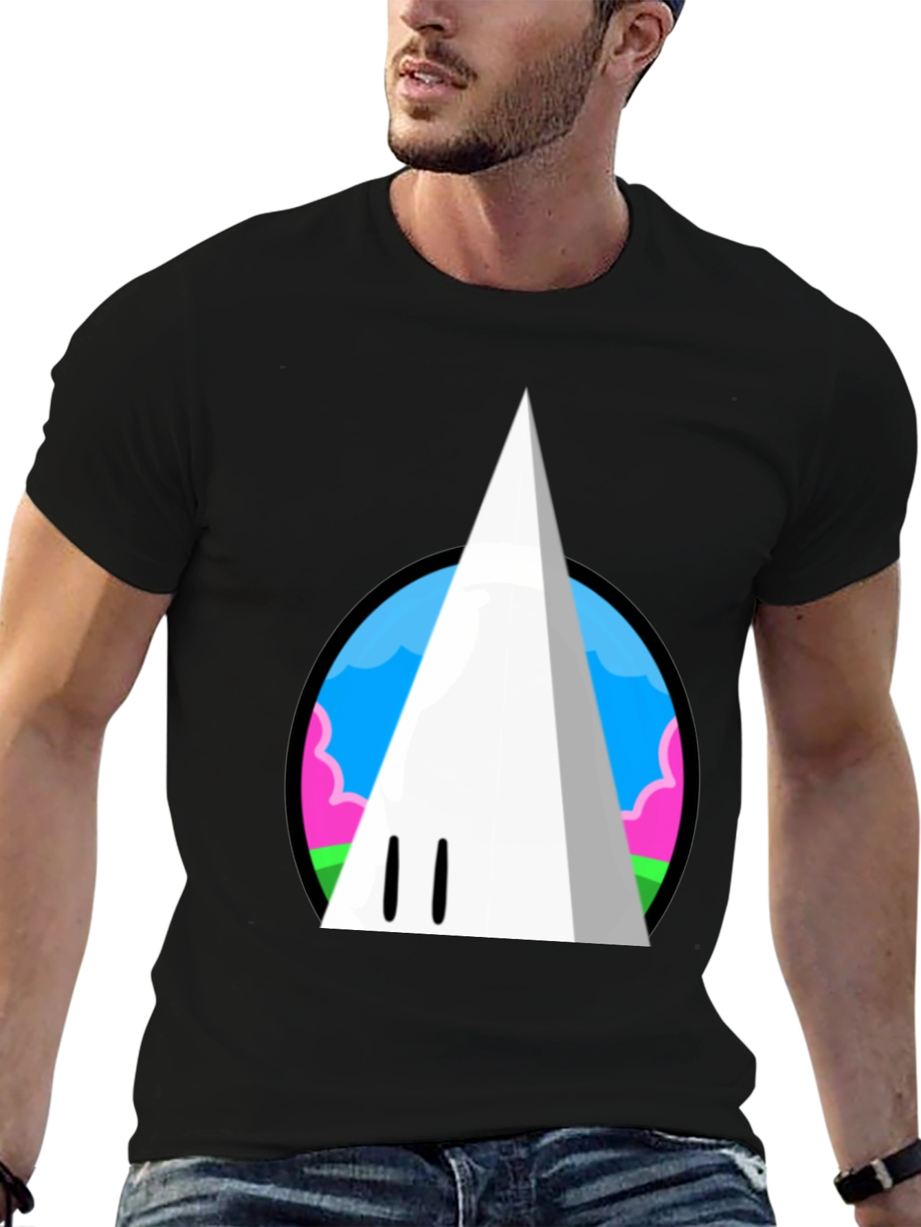 Funky Cloud Cone Graphic Tee - Black