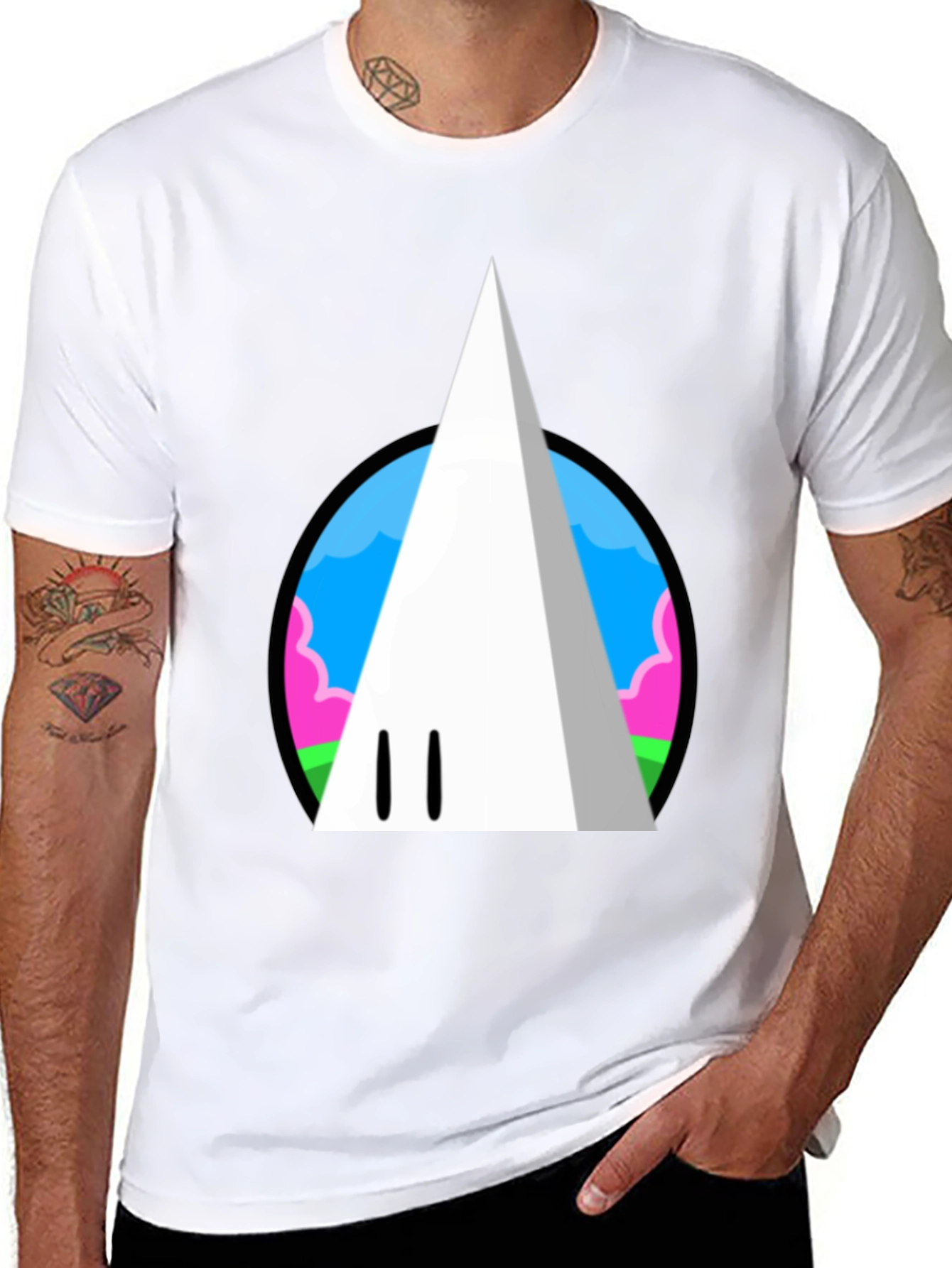 Funky Cloud Cone Graphic Tee - Black