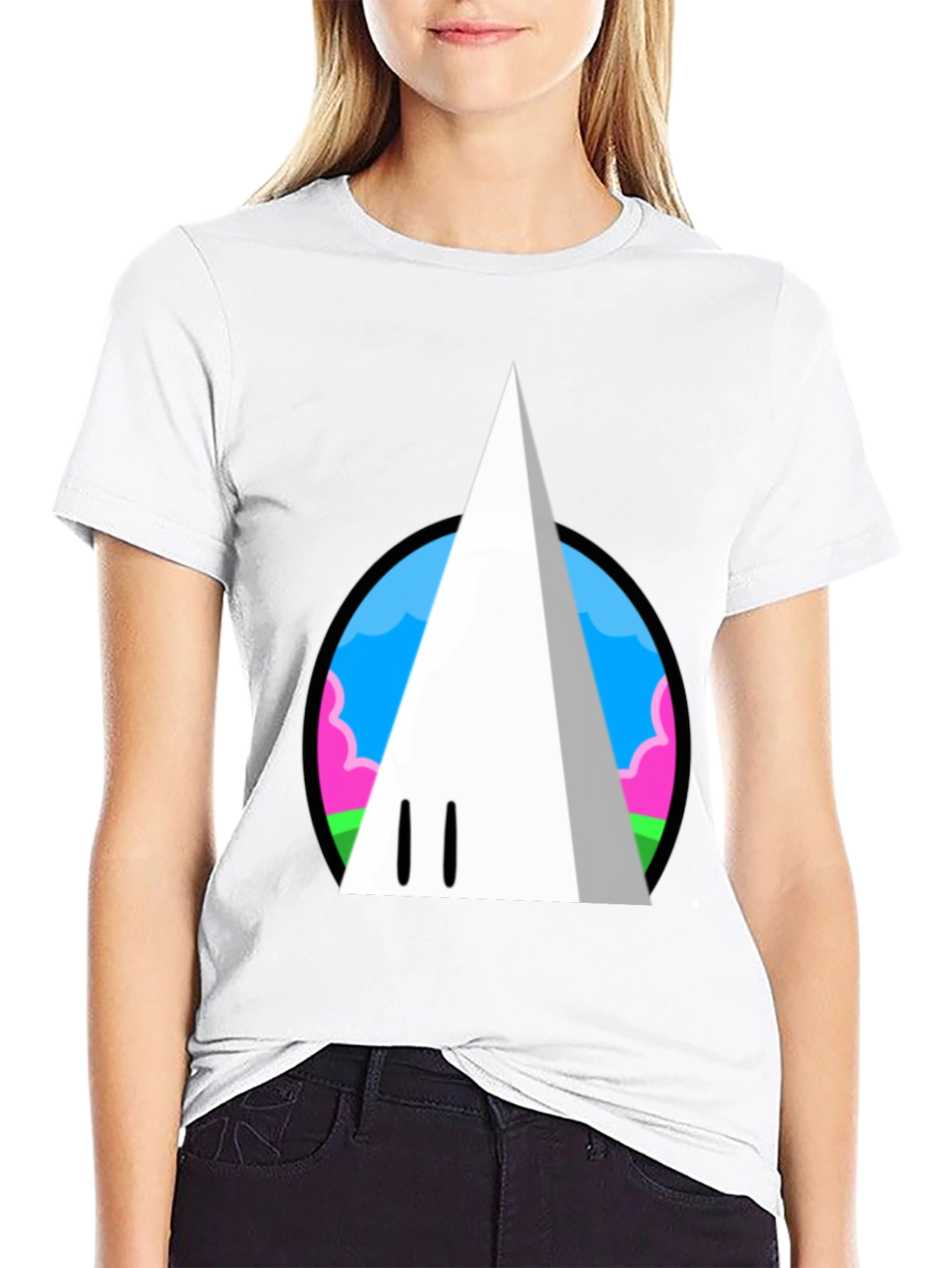 Funky Cloud Cone Graphic Tee - Black