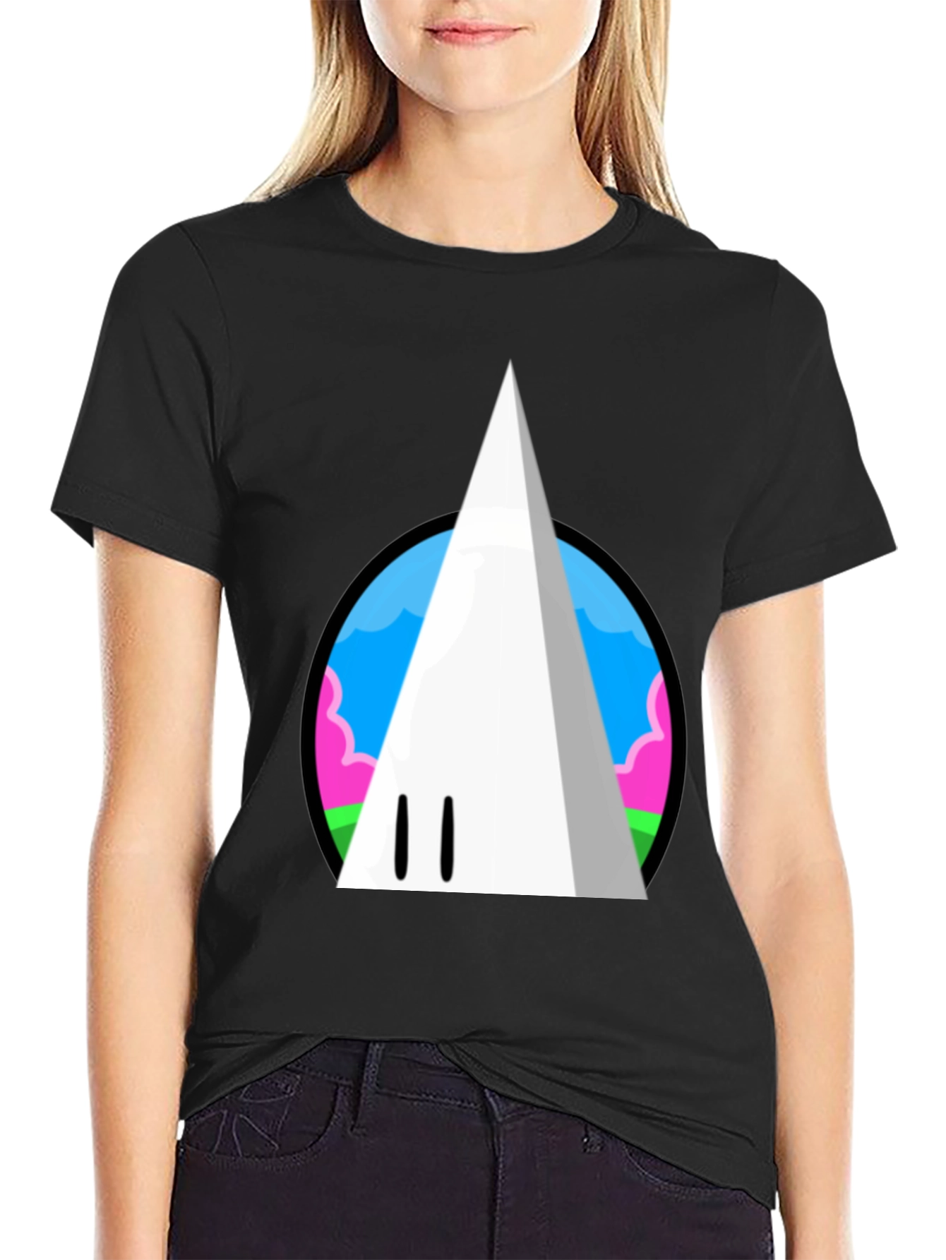 Funky Cloud Cone Graphic Tee - Black