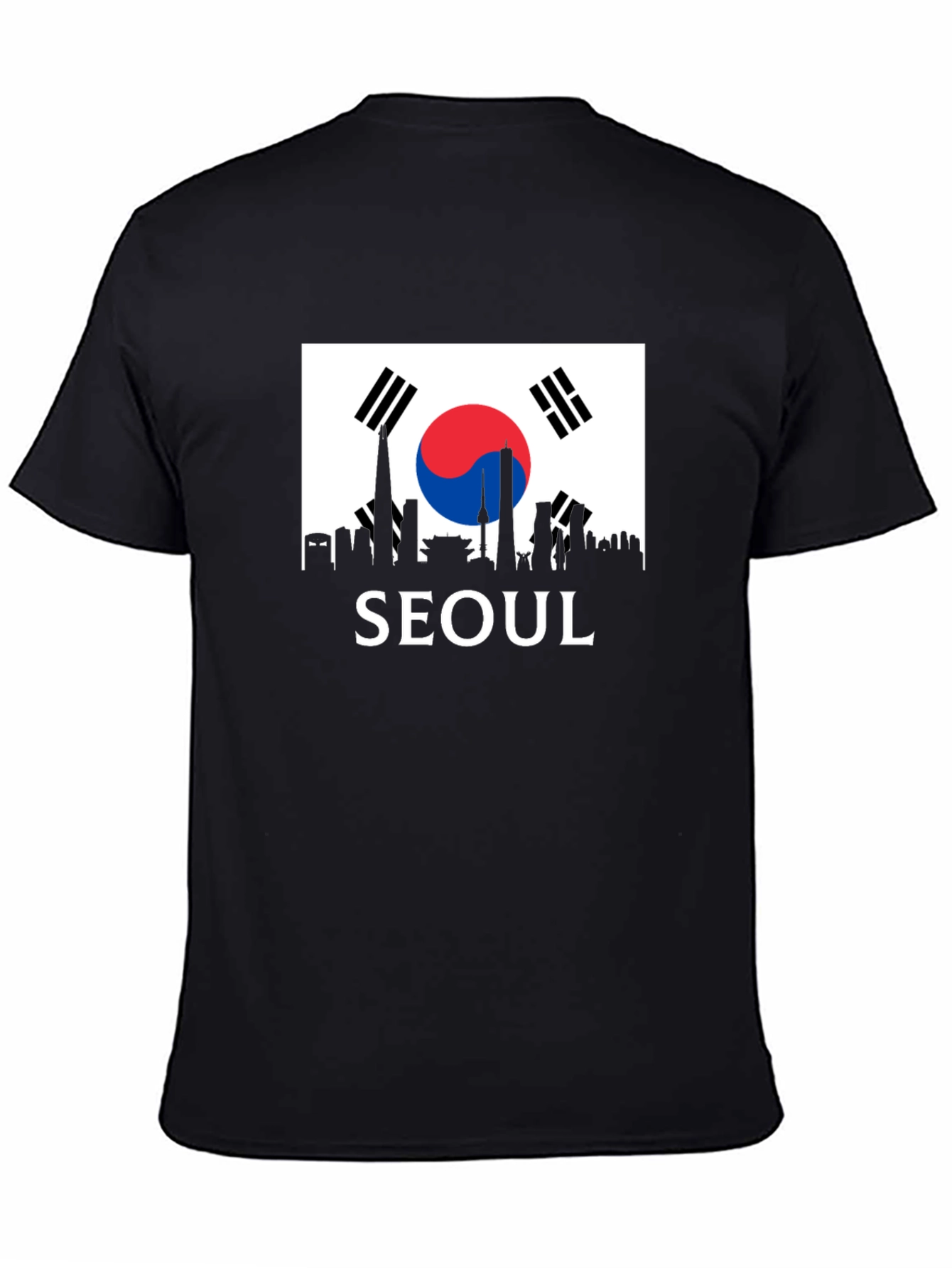 Seoul Skyline T-Shirt - Korea Flag Design
