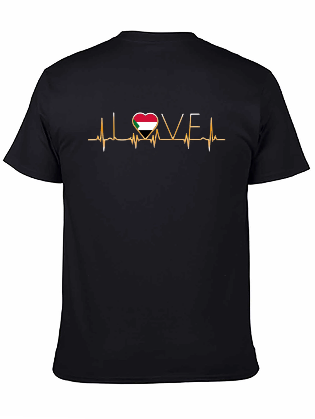 Sudan Flag Heartbeat Love T-Shirt
