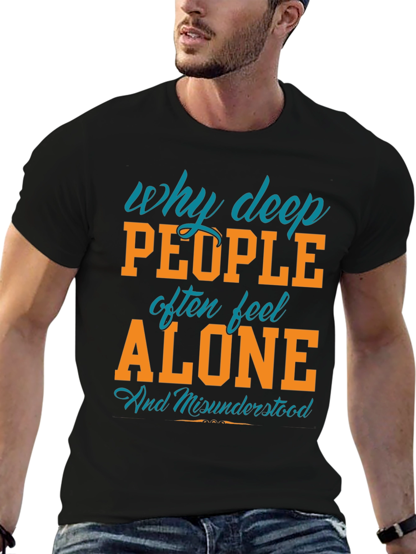 Deep People Alone Graphic Tee - Soft Cotton Blend