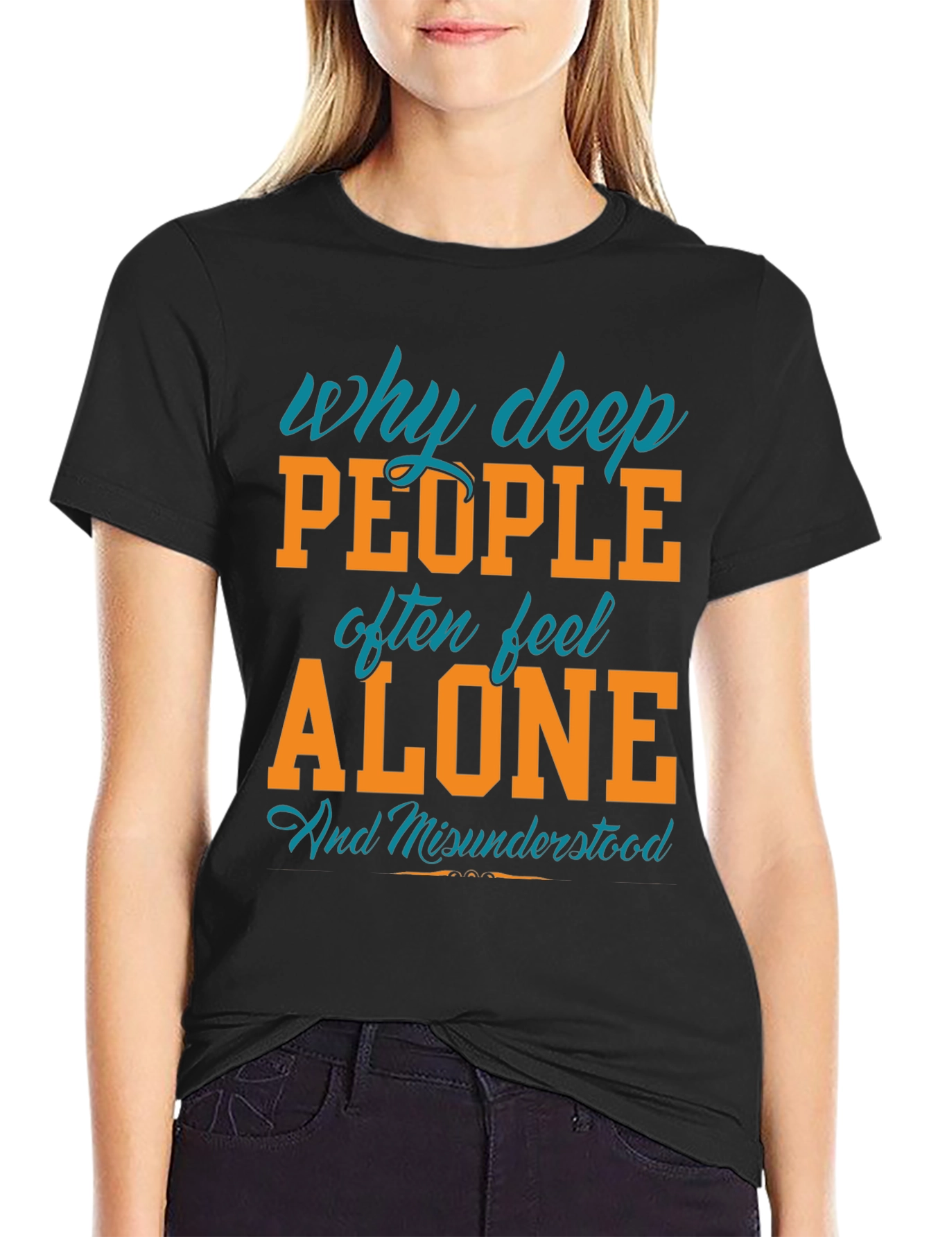 Deep People Alone Graphic Tee - Soft Cotton Blend