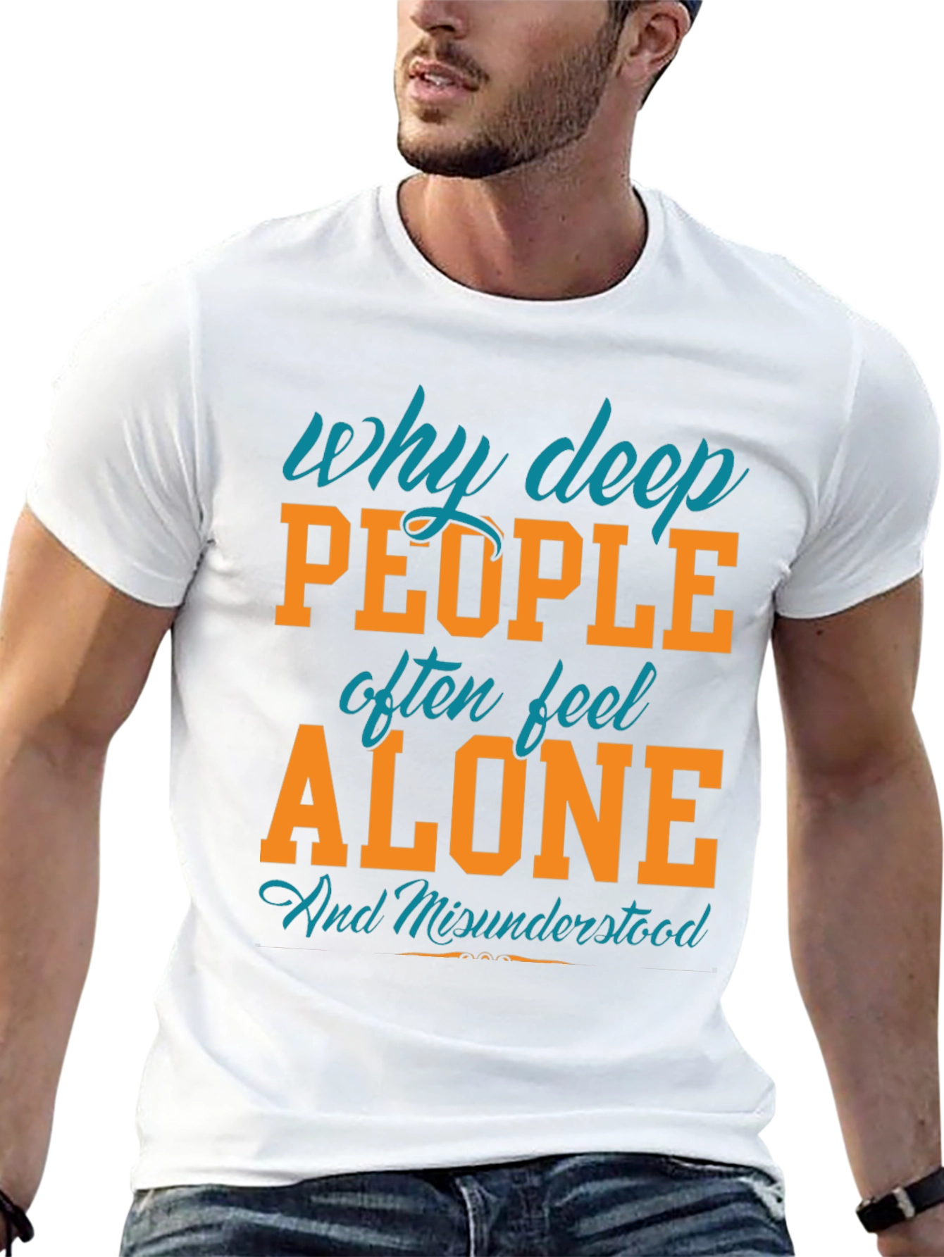 Deep People Alone Graphic Tee - Soft Cotton Blend