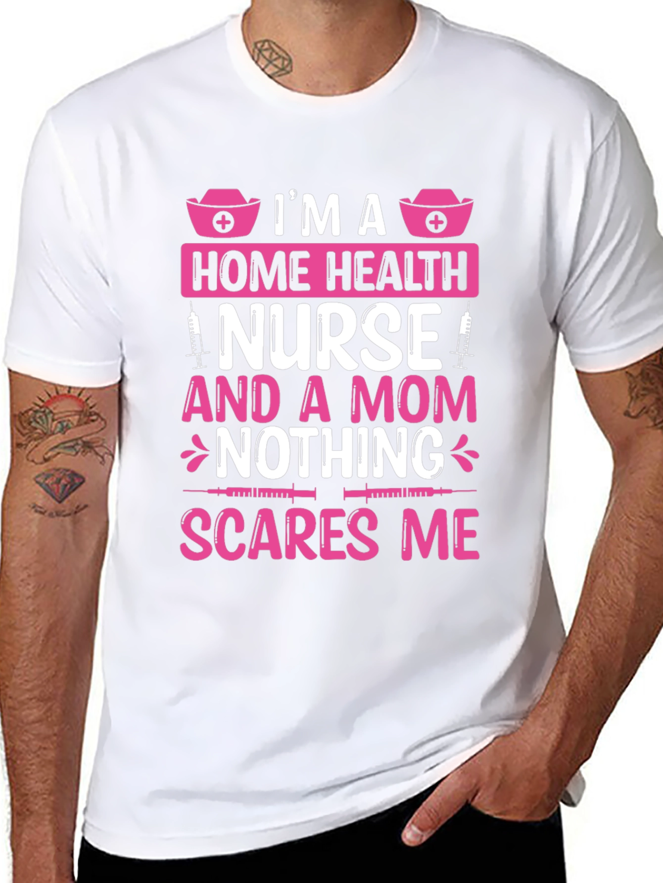 Home Health Nurse Mom T-Shirt - Nothing Scares Me