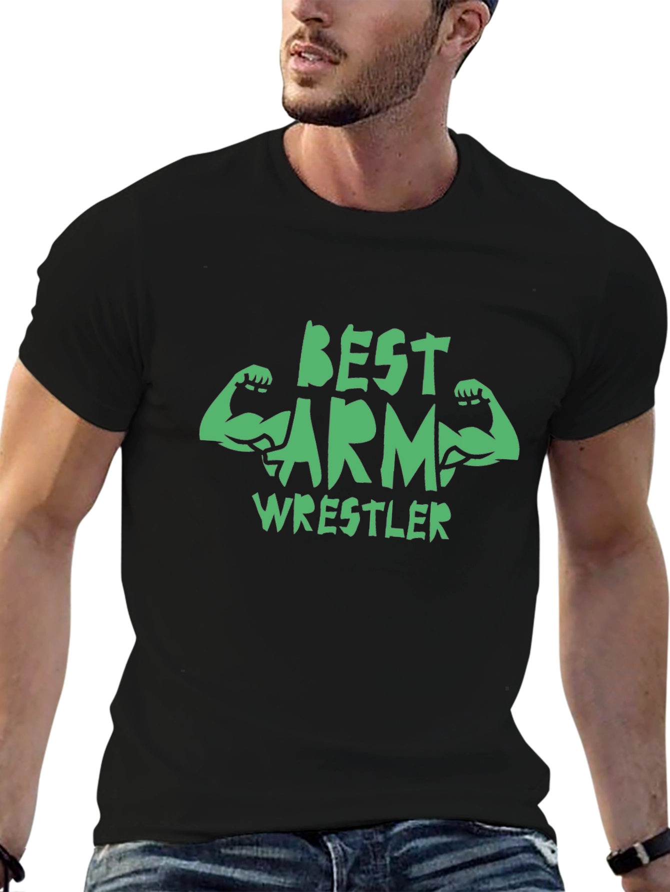 Best Arm Wrestler T-Shirt - Black Graphic Tee
