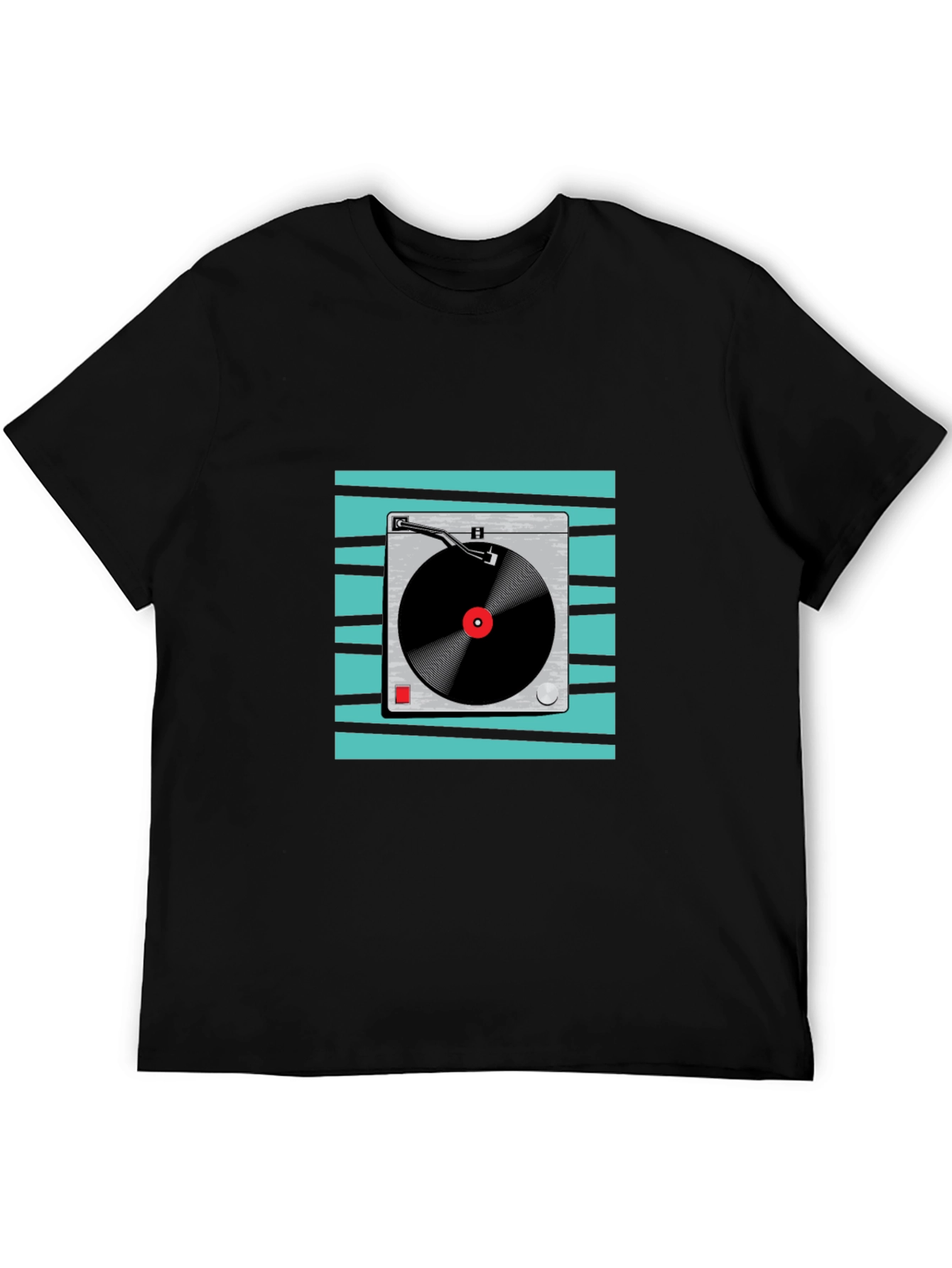 Retro Turntable Graphic Tee - Black