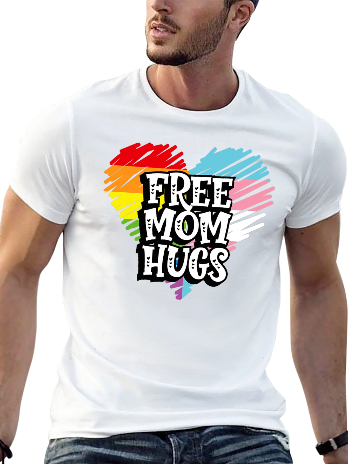 Free Mom Hugs Pride Heart T-Shirt