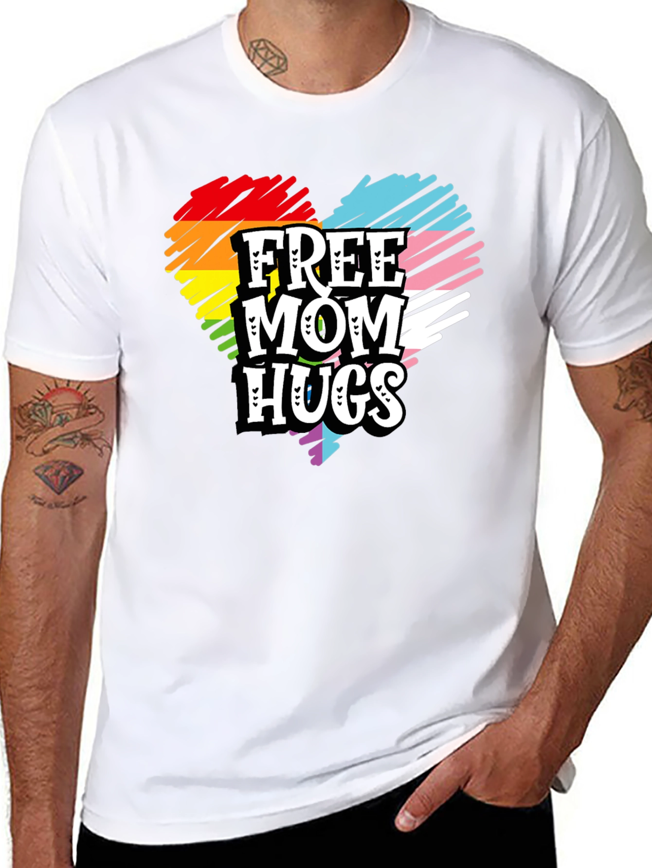 Free Mom Hugs Pride Heart T-Shirt