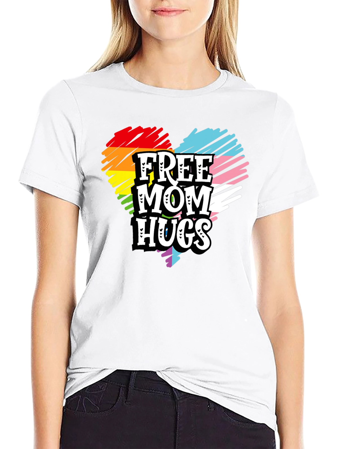 Free Mom Hugs Pride Heart T-Shirt