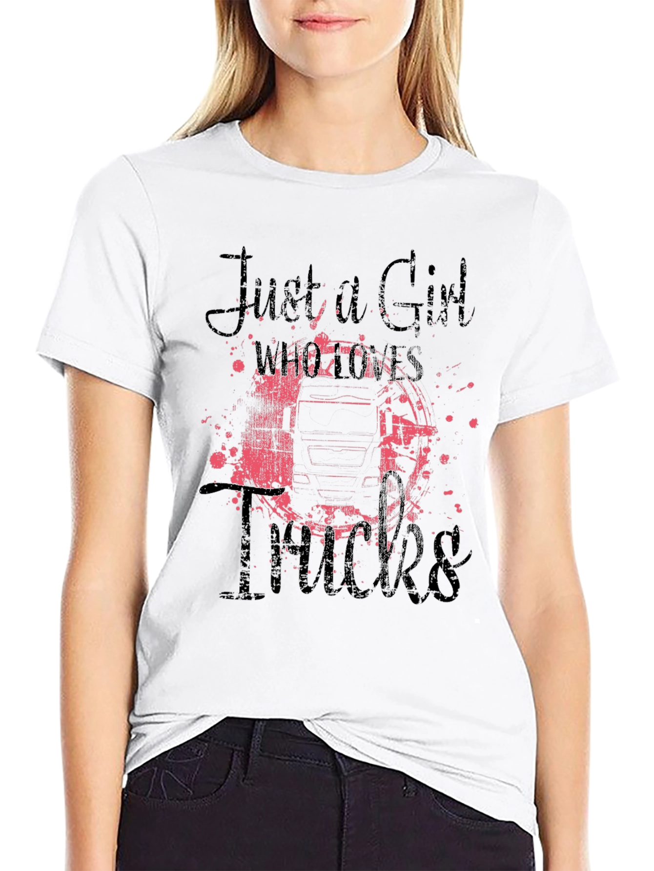 Just A Girl Who Loves Trucks Graphic Tee