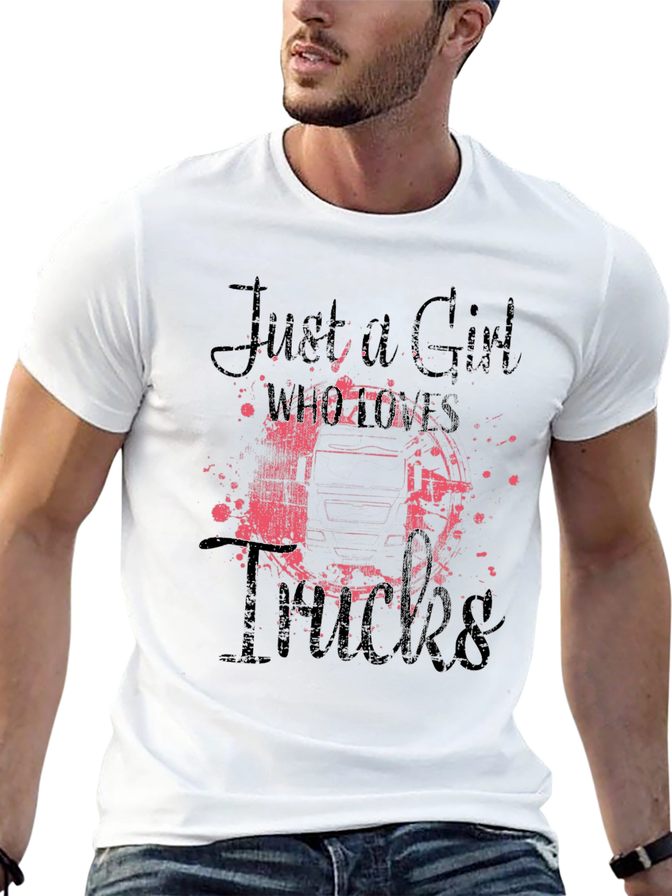 Just A Girl Who Loves Trucks Graphic Tee