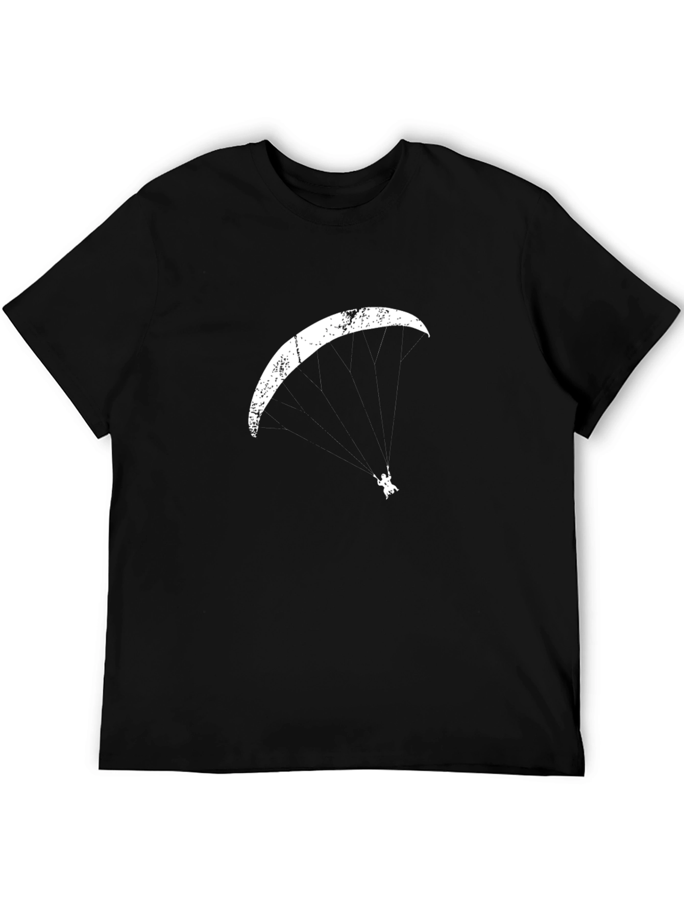 Paragliding Graphic Tee - Black Cotton T-Shirt