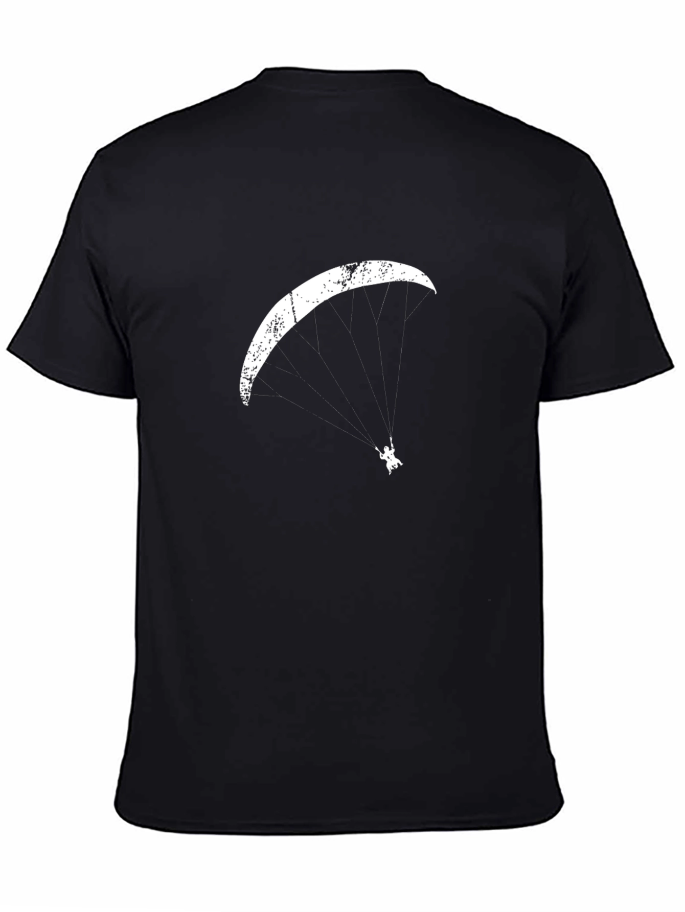 Paragliding Graphic Tee - Black Cotton T-Shirt