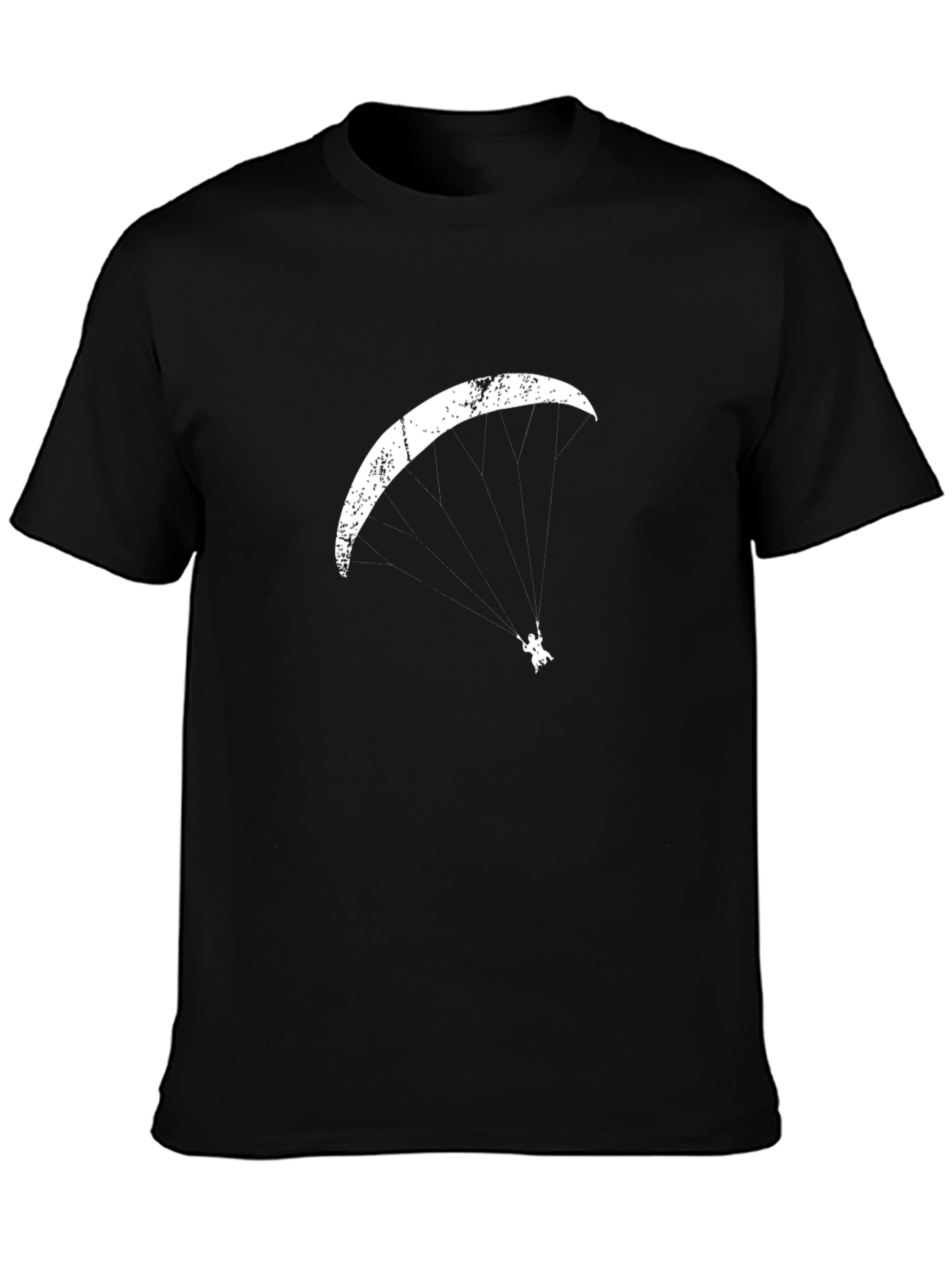 Paragliding Graphic Tee - Black Cotton T-Shirt