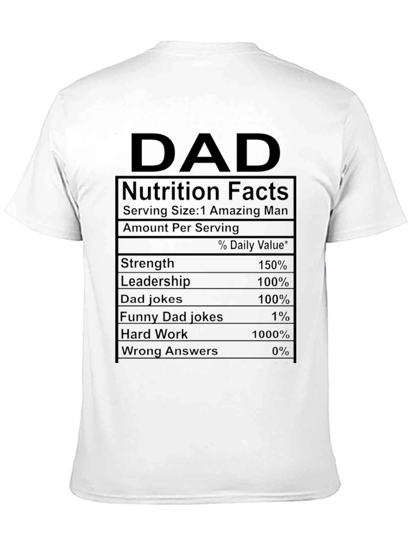 Dad Nutrition Facts Funny T-Shirt