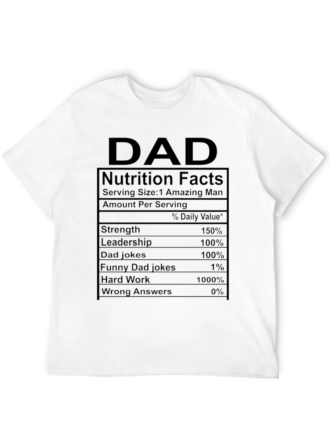 Dad Nutrition Facts Funny T-Shirt