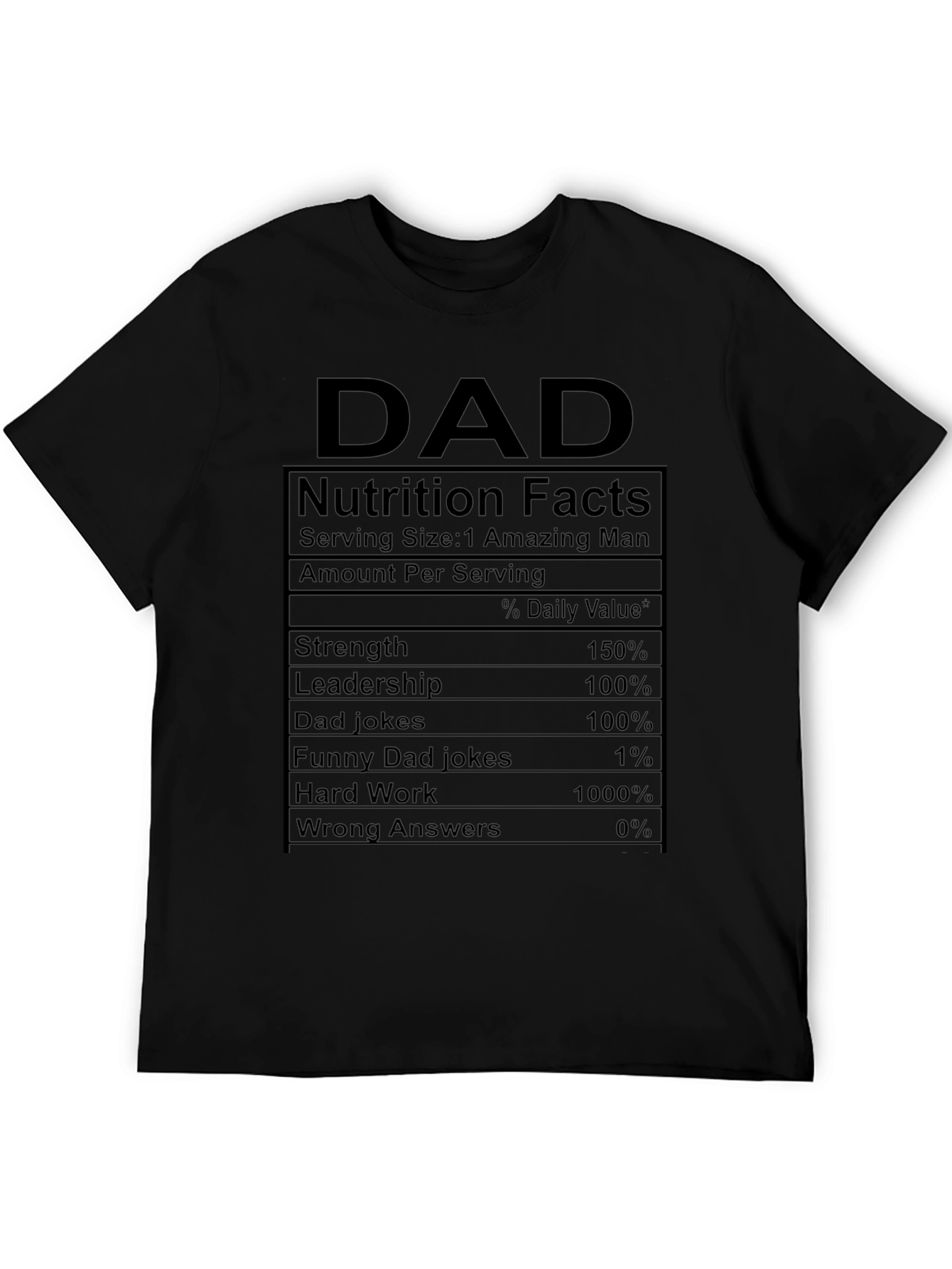 Dad Nutrition Facts Funny T-Shirt