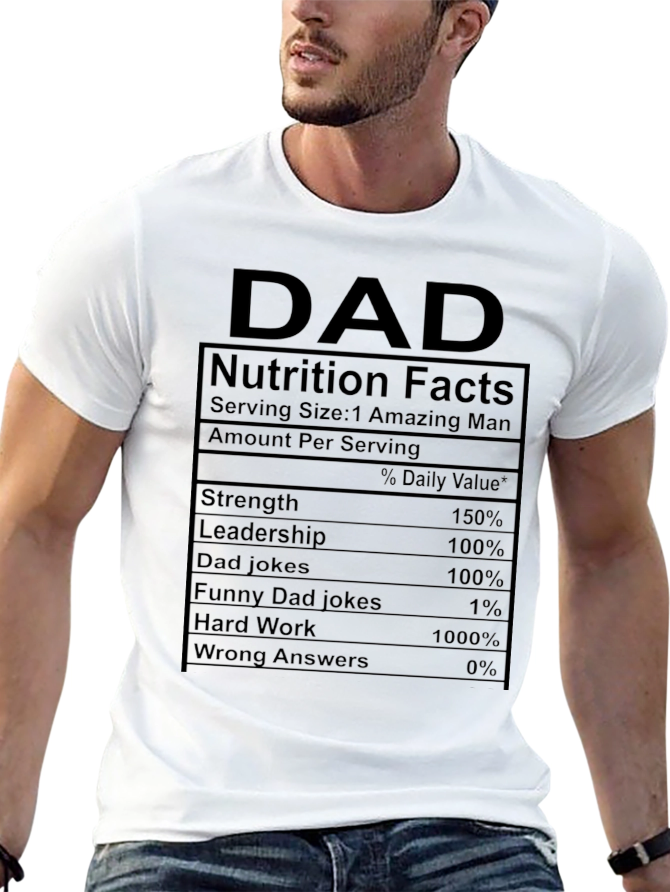 Dad Nutrition Facts Funny T-Shirt