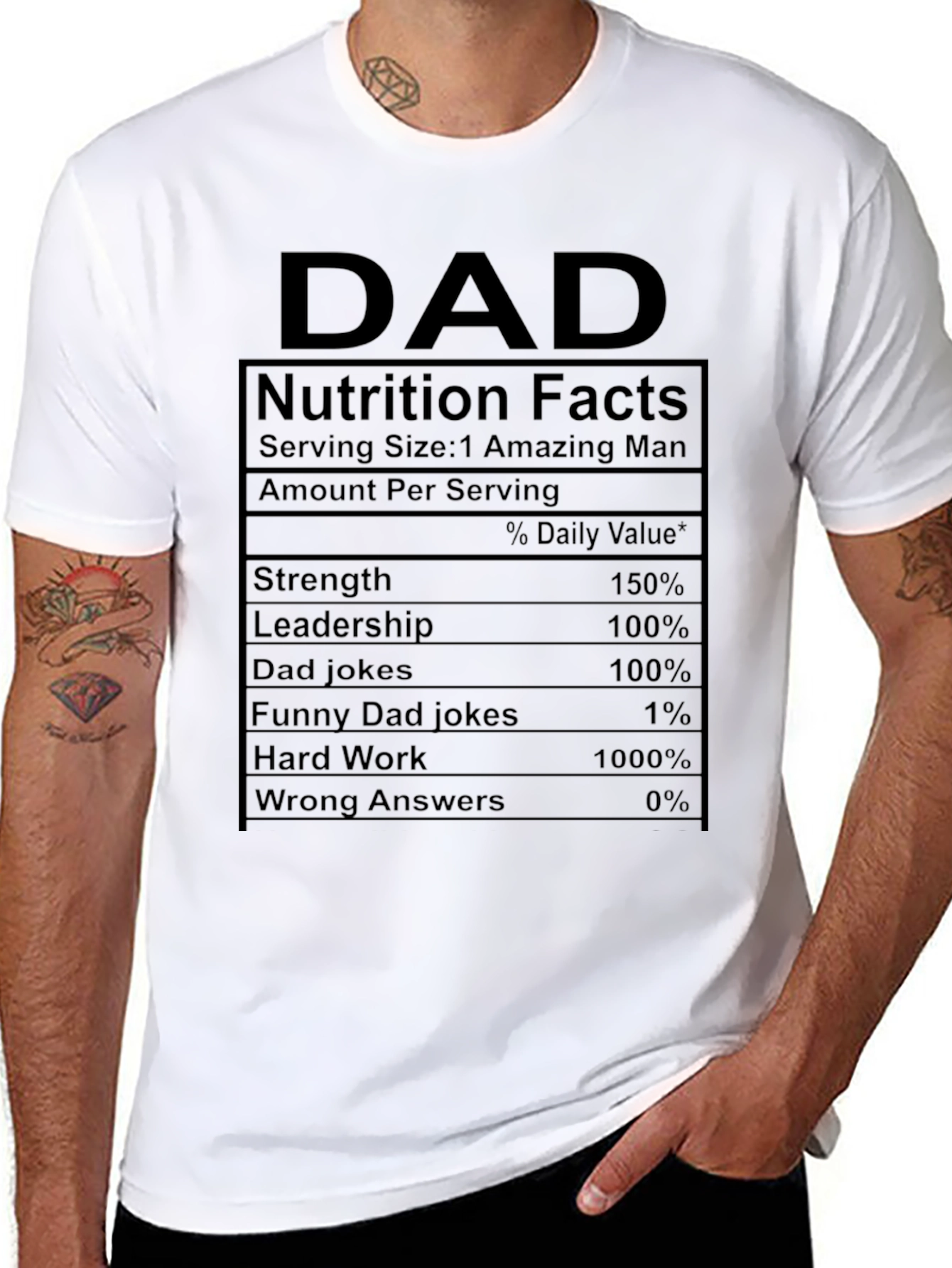 Dad Nutrition Facts Funny T-Shirt