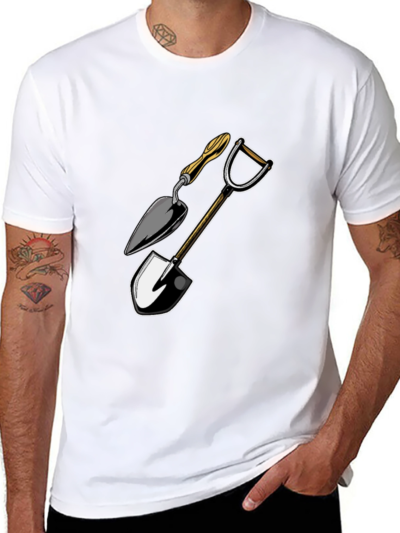 Gardening Tools Graphic Tee - Black