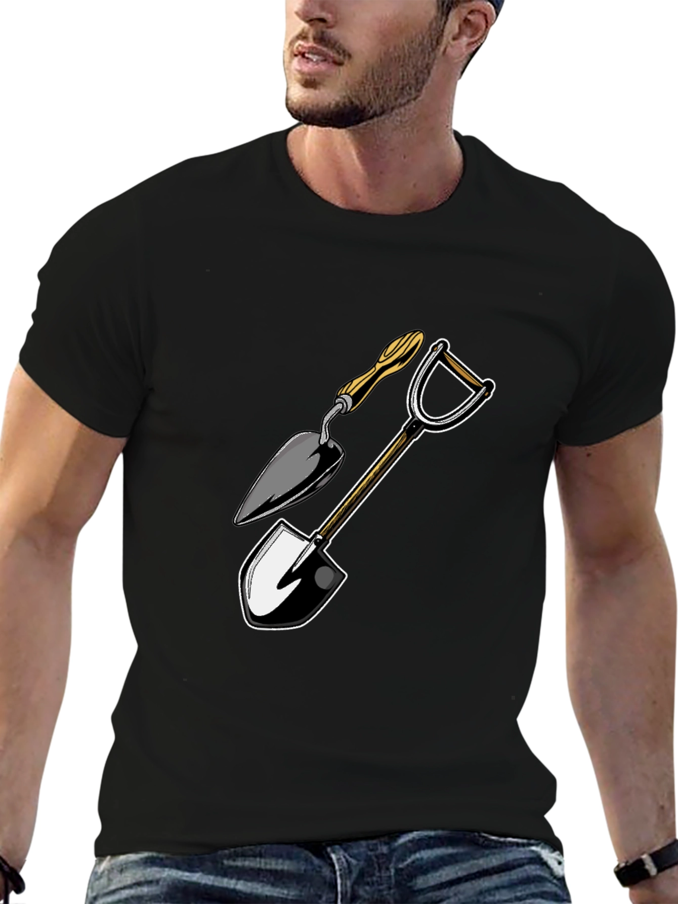 Gardening Tools Graphic Tee - Black