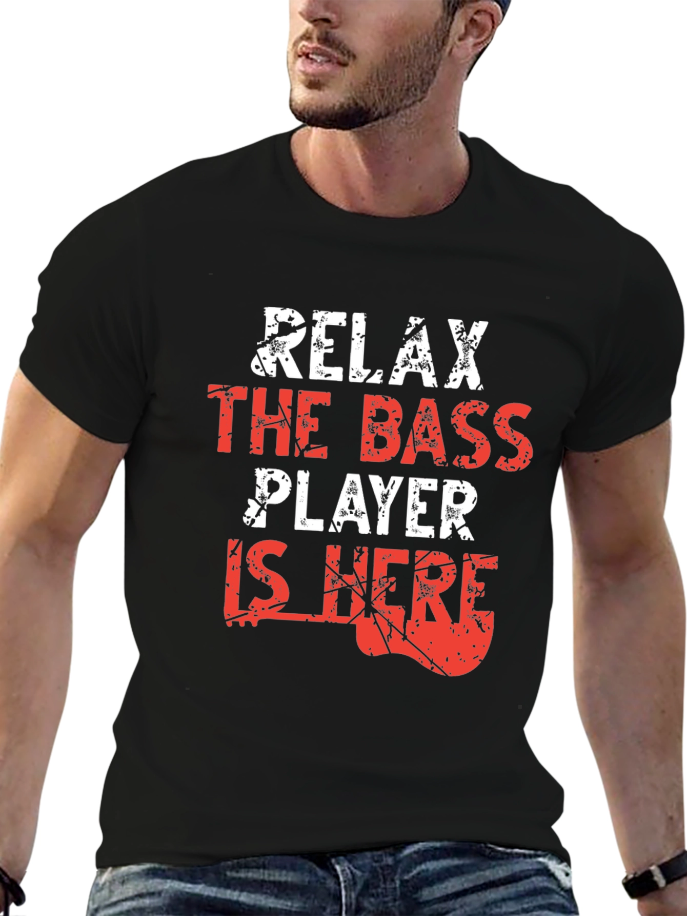 Relax Bass Player Here Novelty Graphic Tee