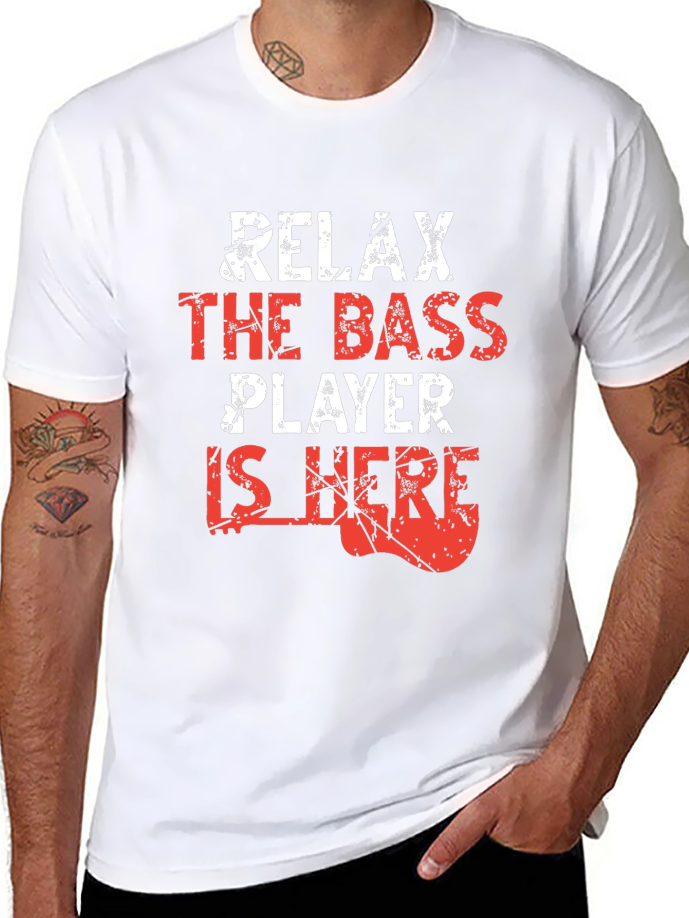 Relax Bass Player Here Novelty Graphic Tee