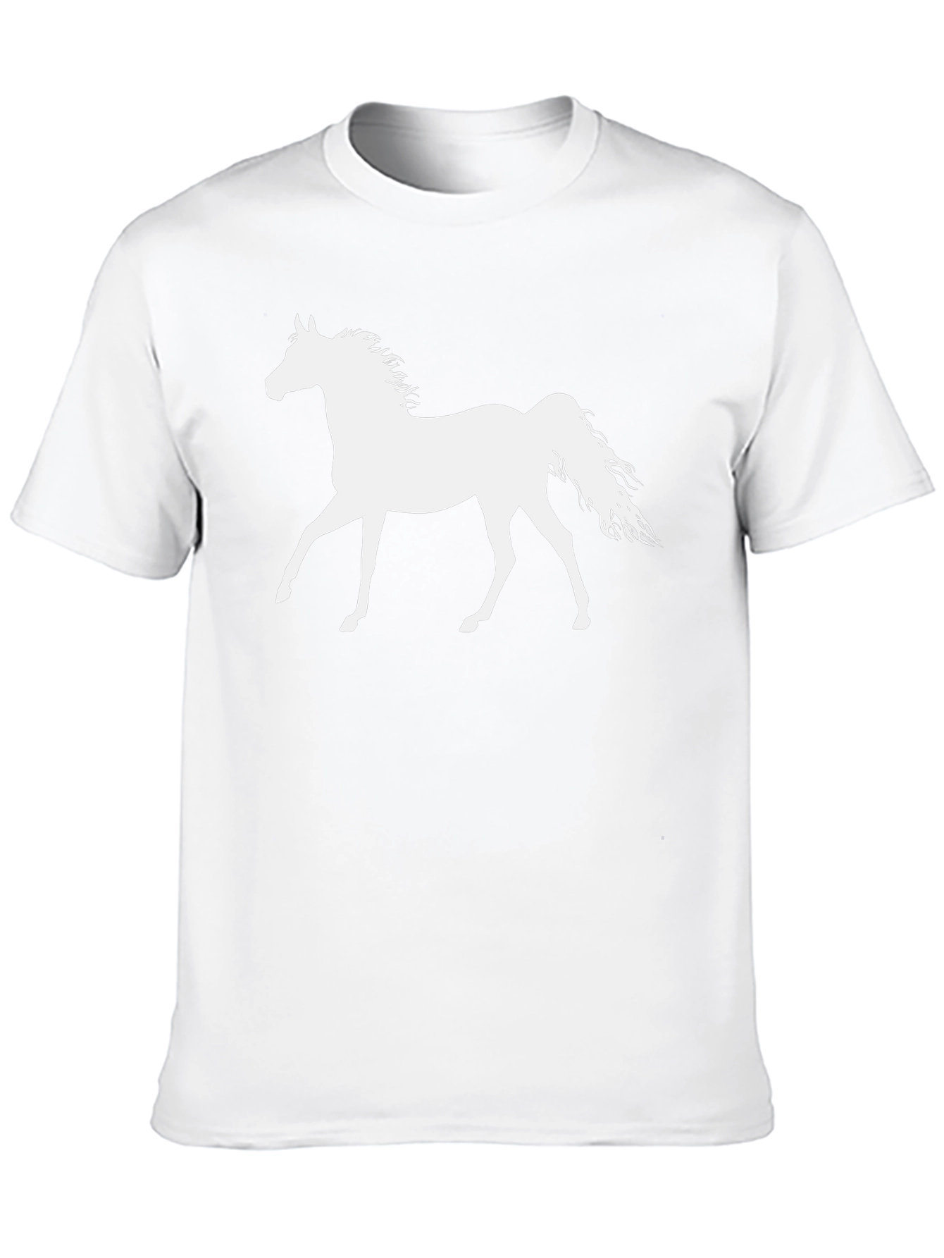 Horse Silhouette Graphic Tee - Black Cotton T-Shirt