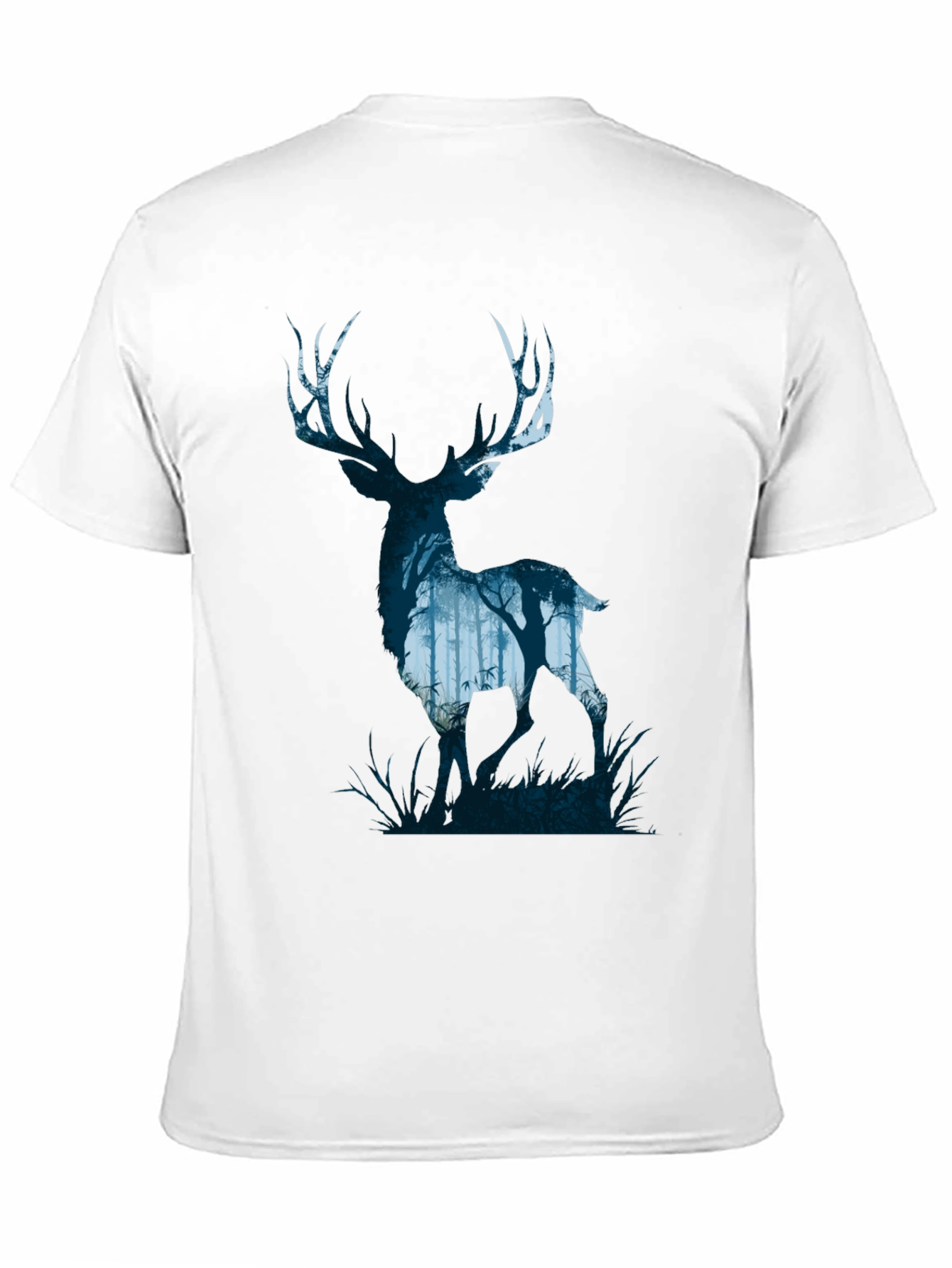 Nature Deer Silhouette Graphic Tee - Mens Black T-Shirt