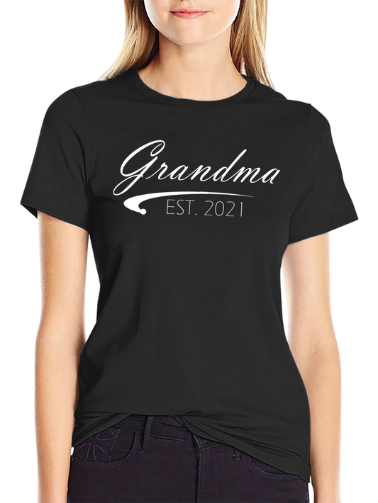 Grandma Est. 2021 Black T-Shirt