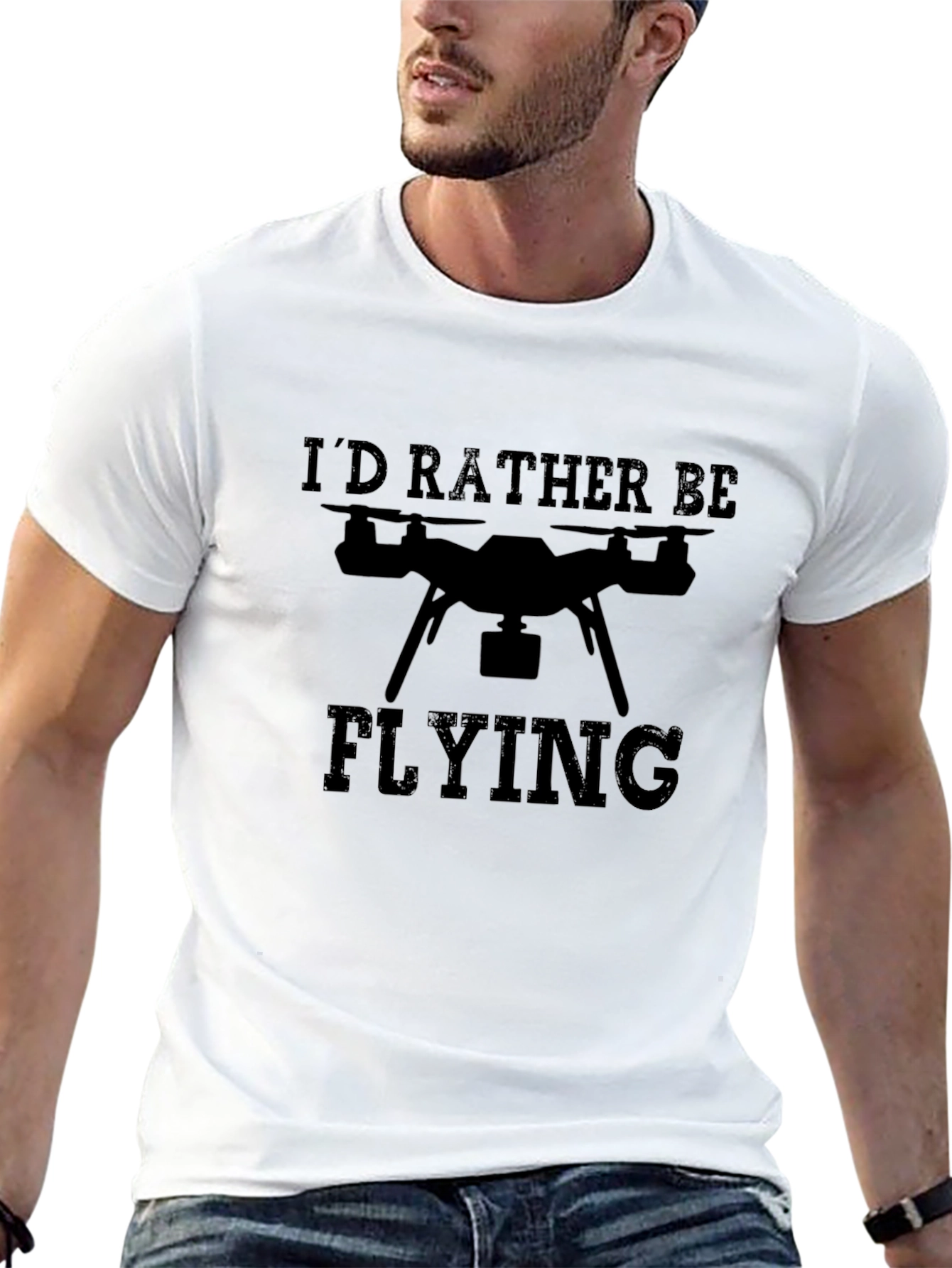 Id Rather Be Flying Drone Graphic Tee