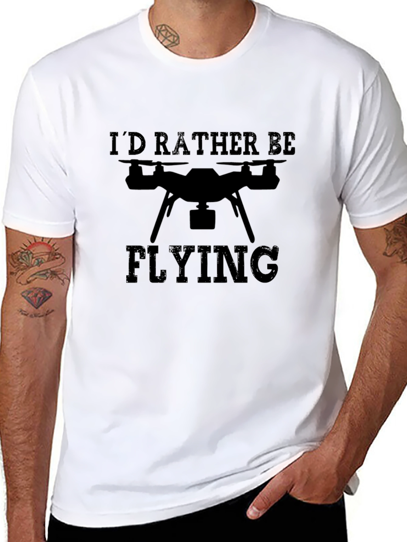 Id Rather Be Flying Drone Graphic Tee