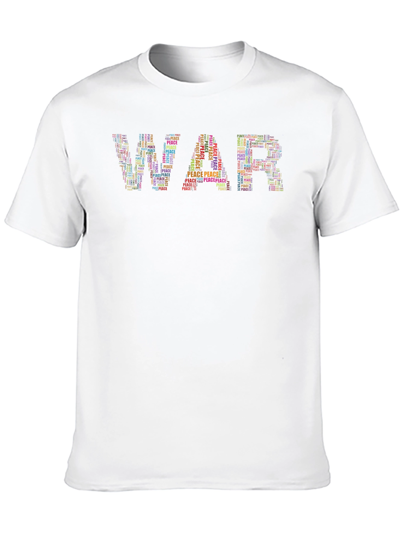 War Peace Word Art Black T-Shirt