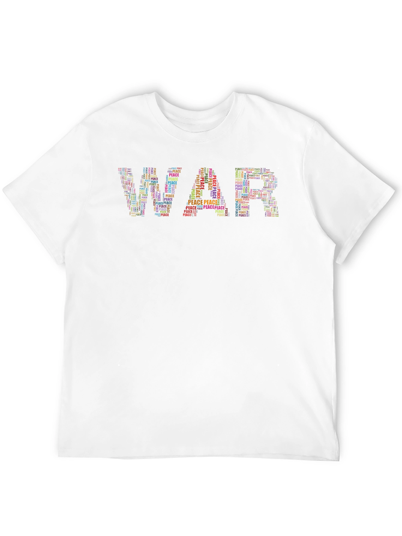 War Peace Word Art Black T-Shirt
