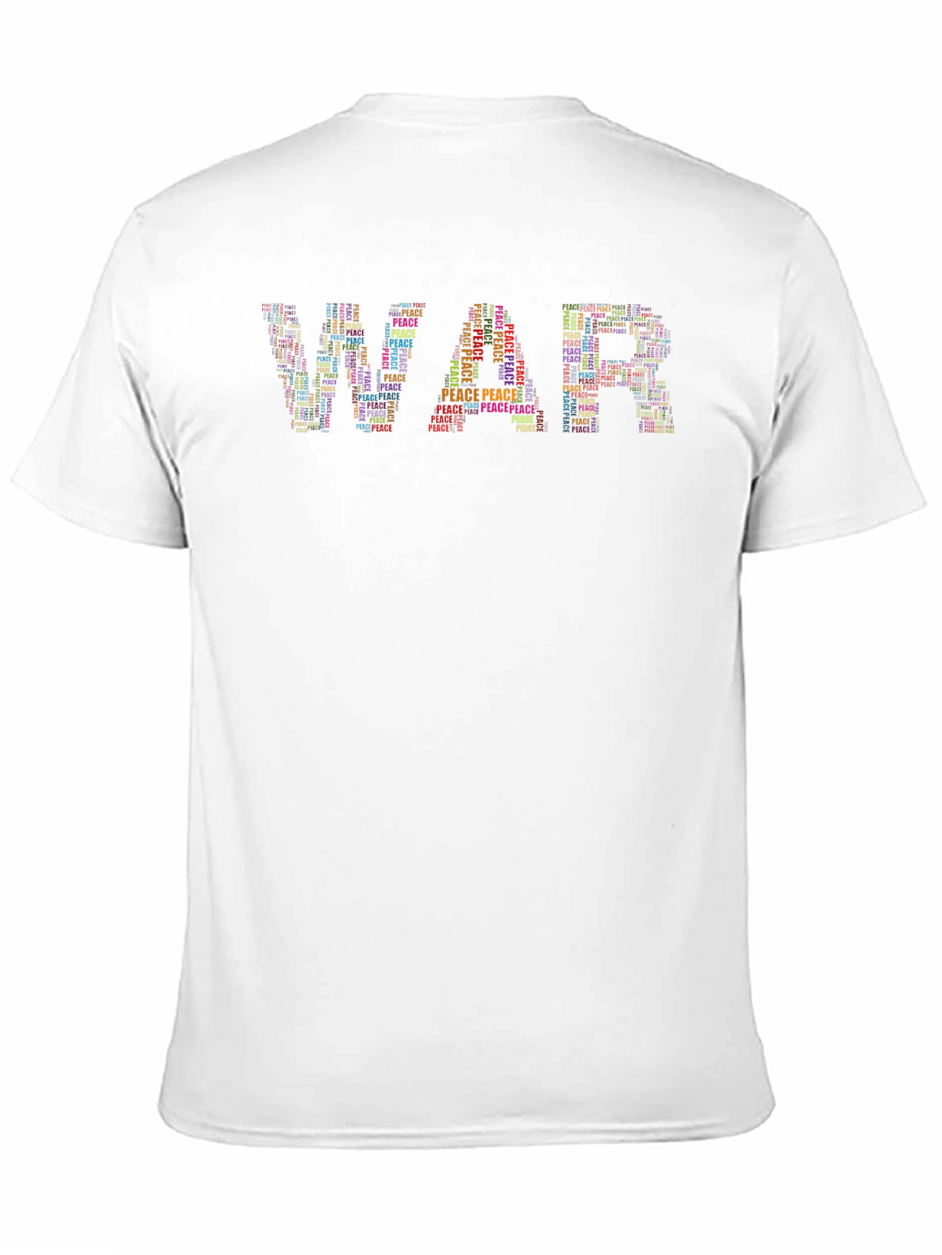 War Peace Word Art Black T-Shirt