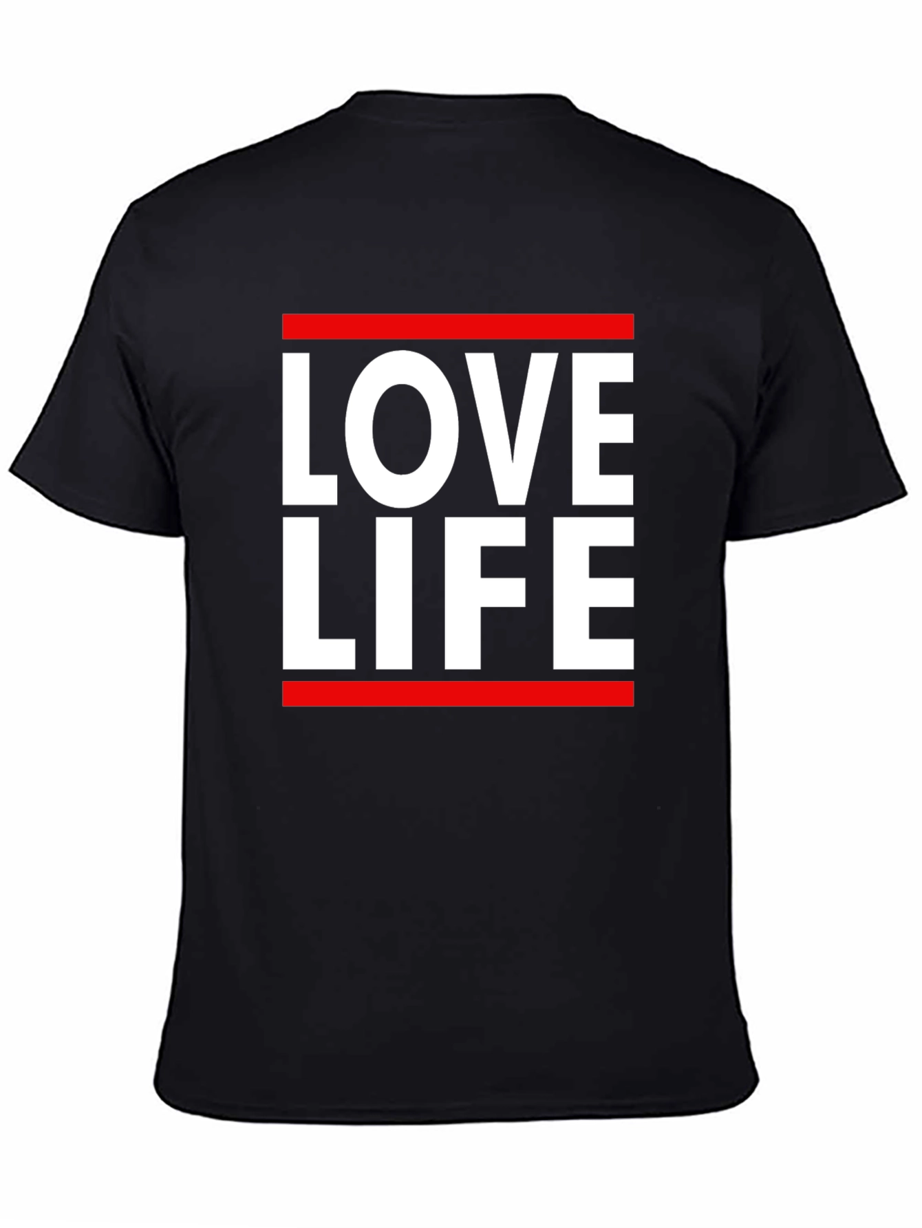 Love Life Graphic Tee - Black Cotton Casual T-Shirt