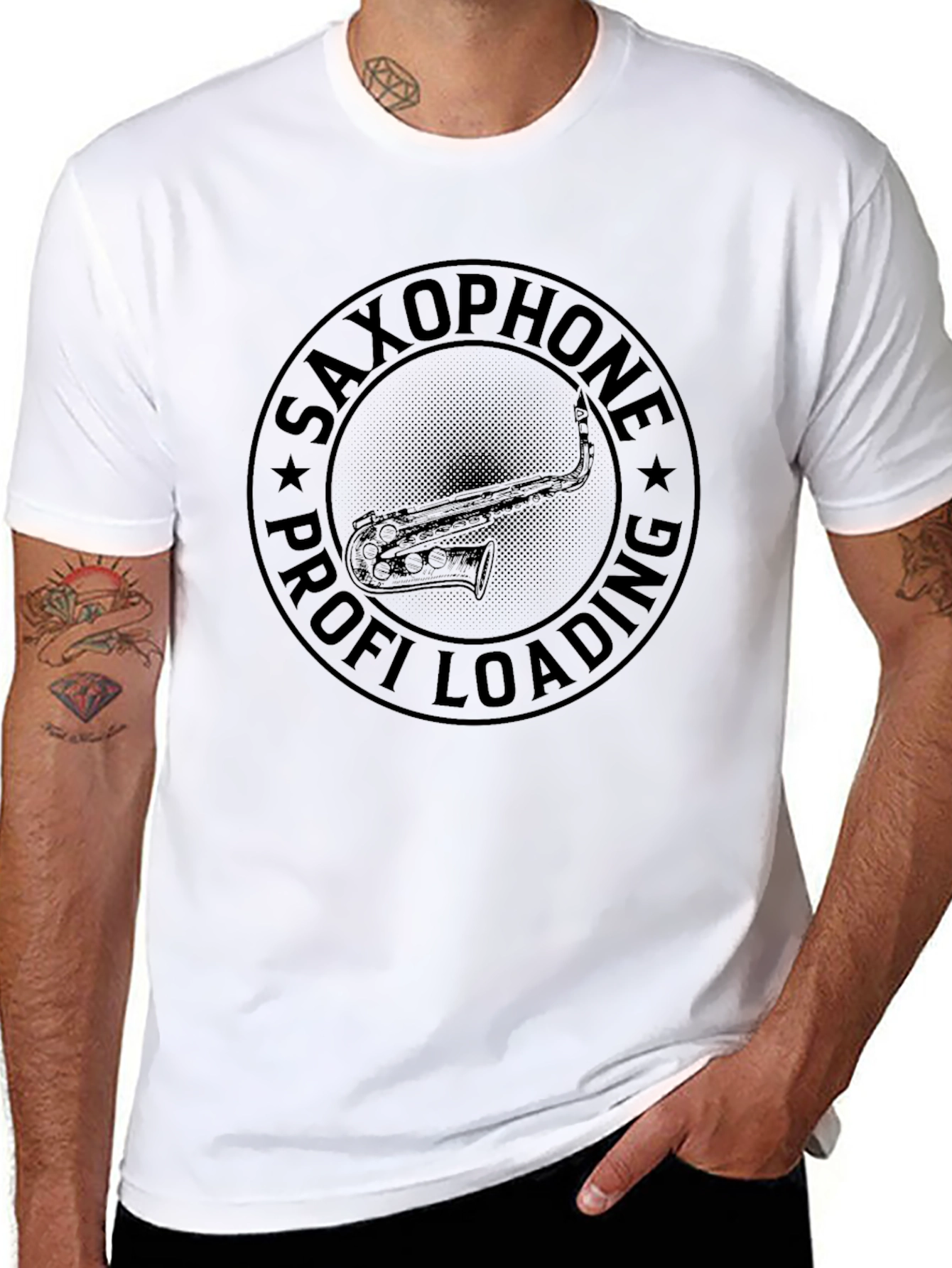 Saxophone Profi Loading Black T-Shirt