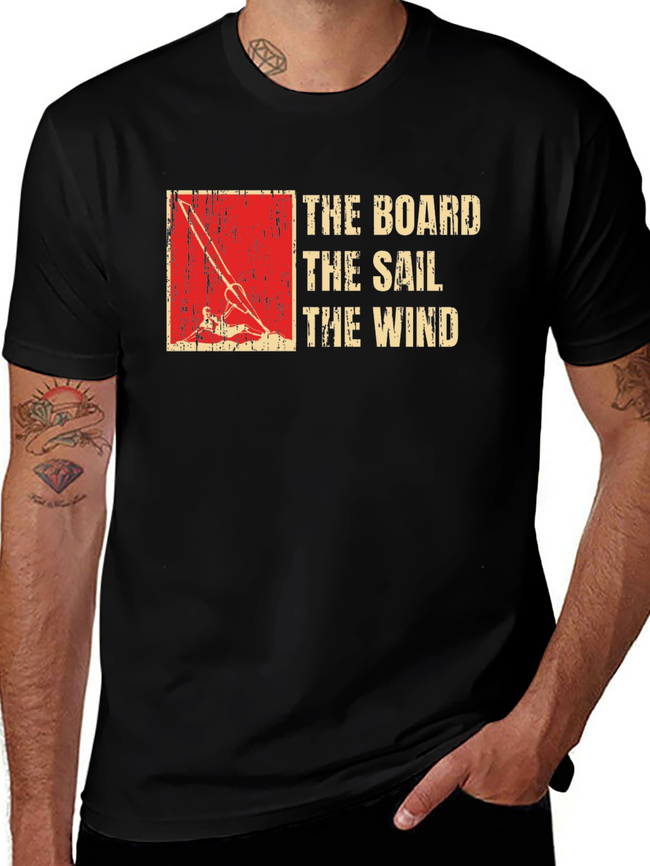 The Board The Sail The Wind Tee - Black